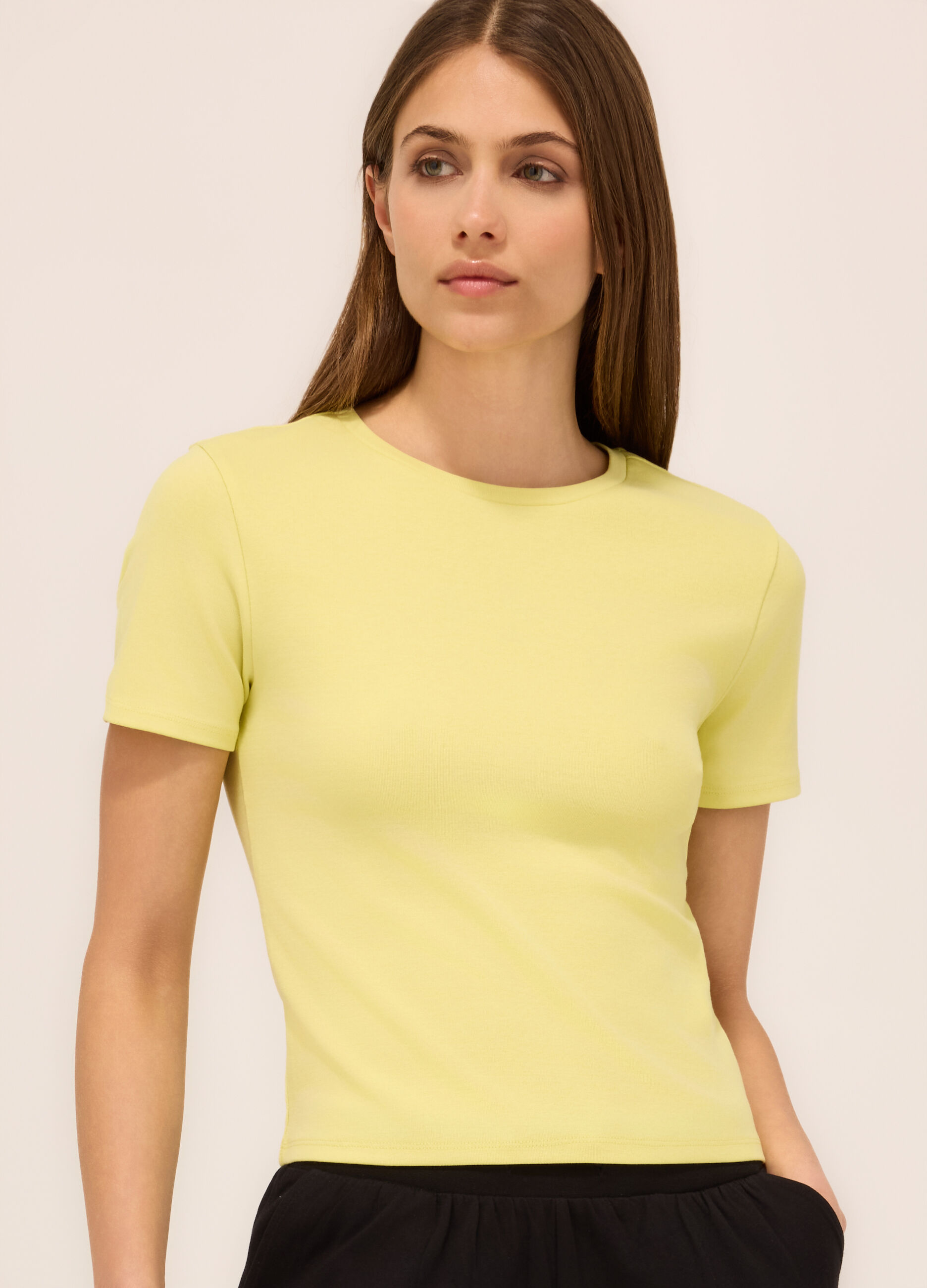 T-shirt in cotone stretch donna_2
