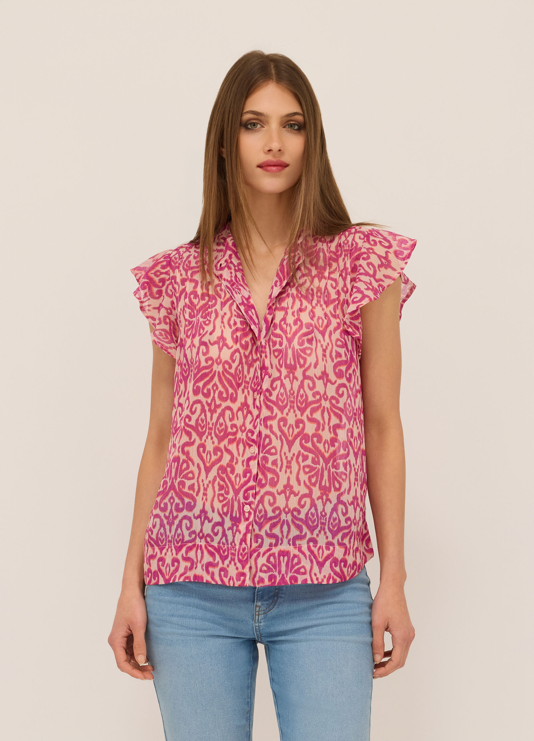 Camicia con stampa a motivo all over donna