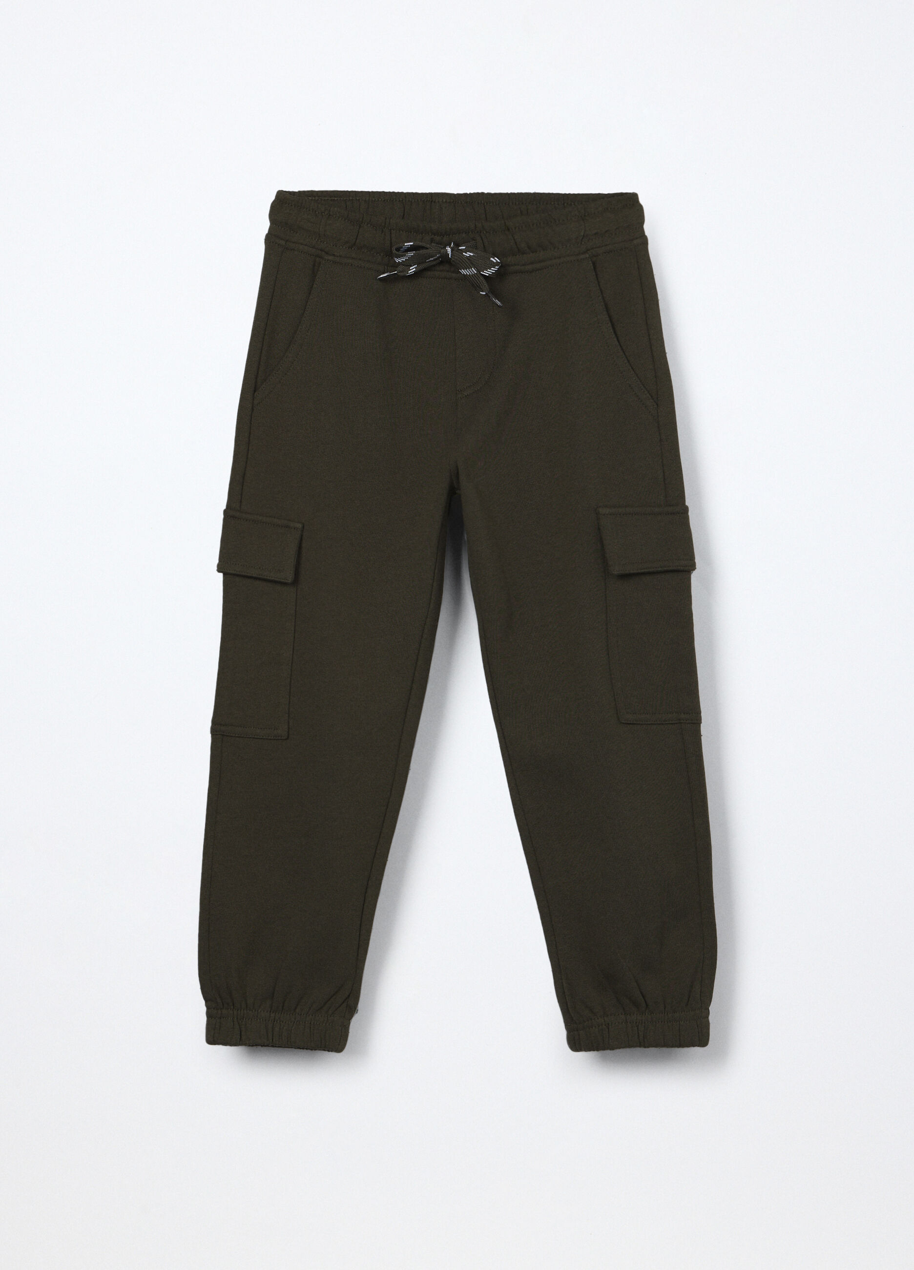 Jogger cargo in puro cotone fleece bambino_0