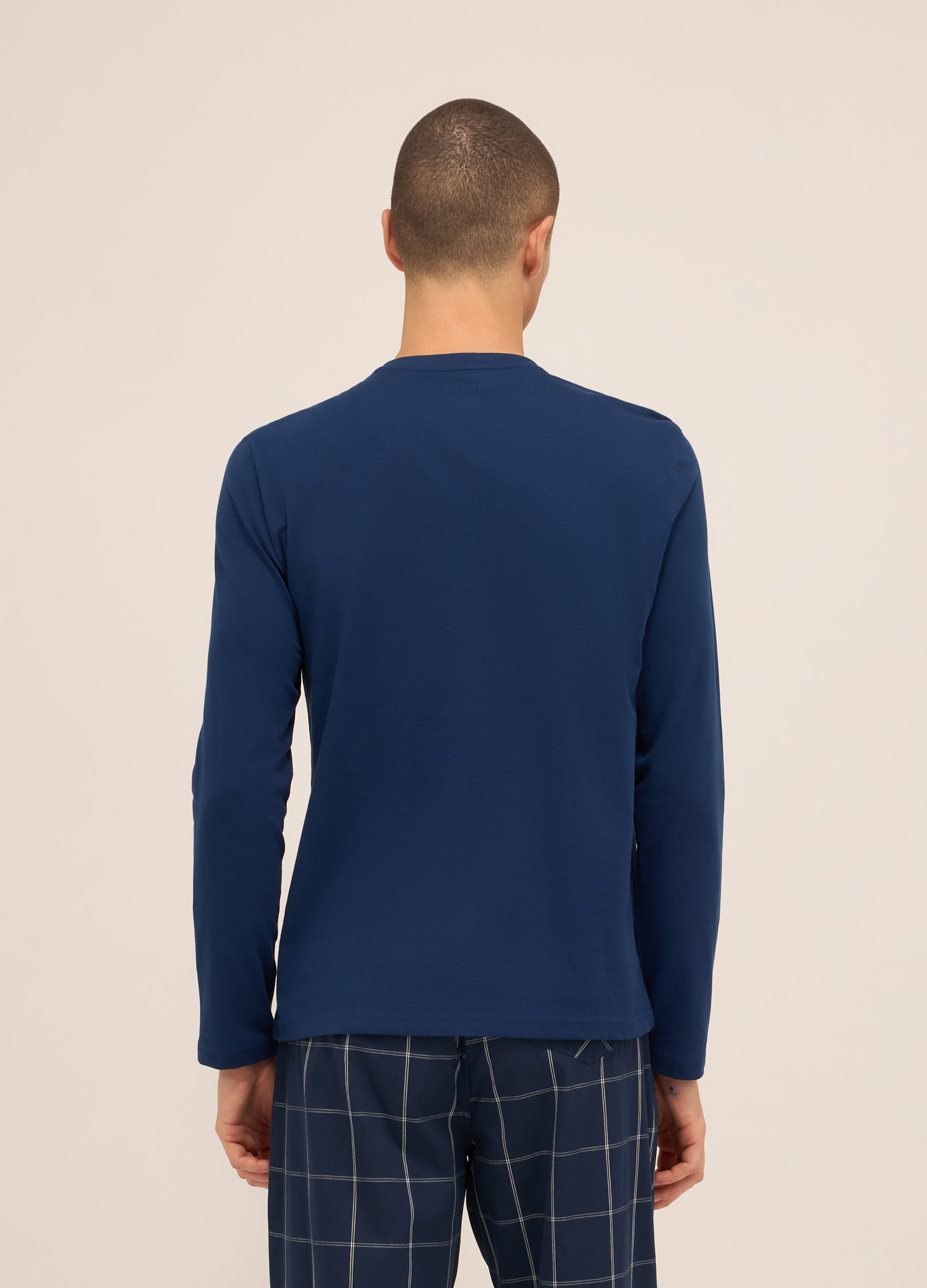 T-shirt pigiama a maniche lunghe con stampa uomo_1