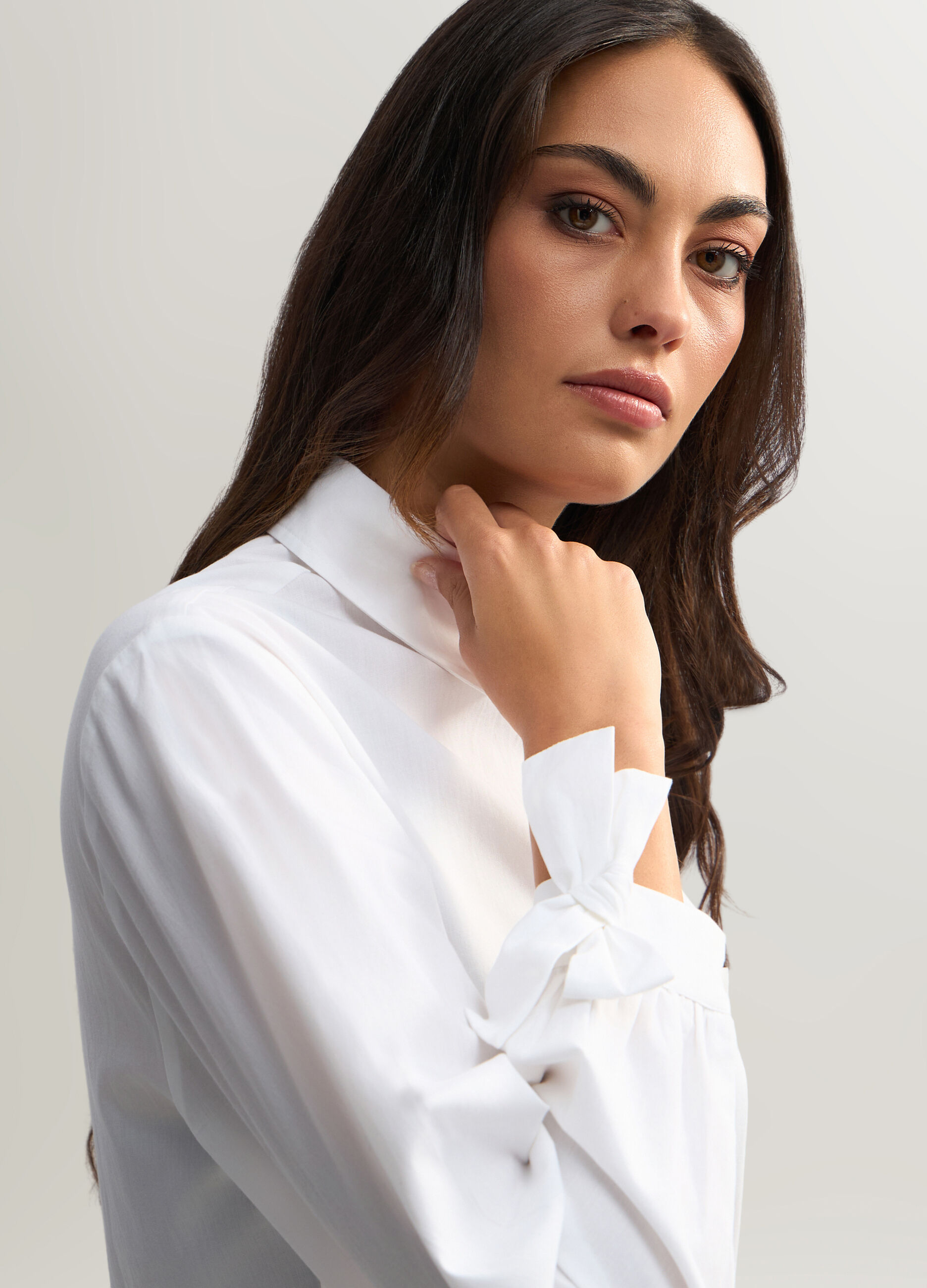 Camicia Fit Regular in popeline di puro cotone donna_2