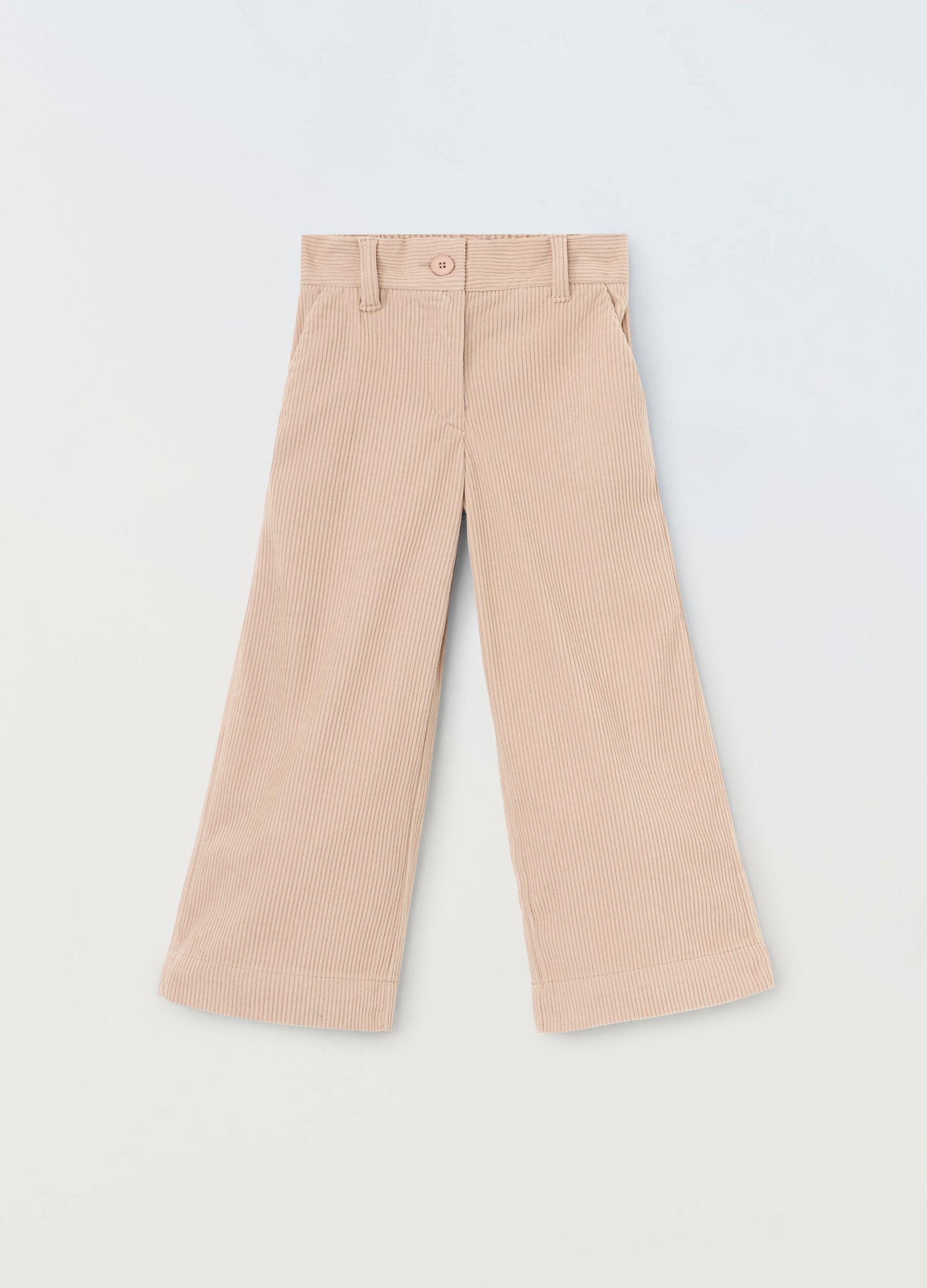 Pantaloni palazzo in velluto a coste bambina_0