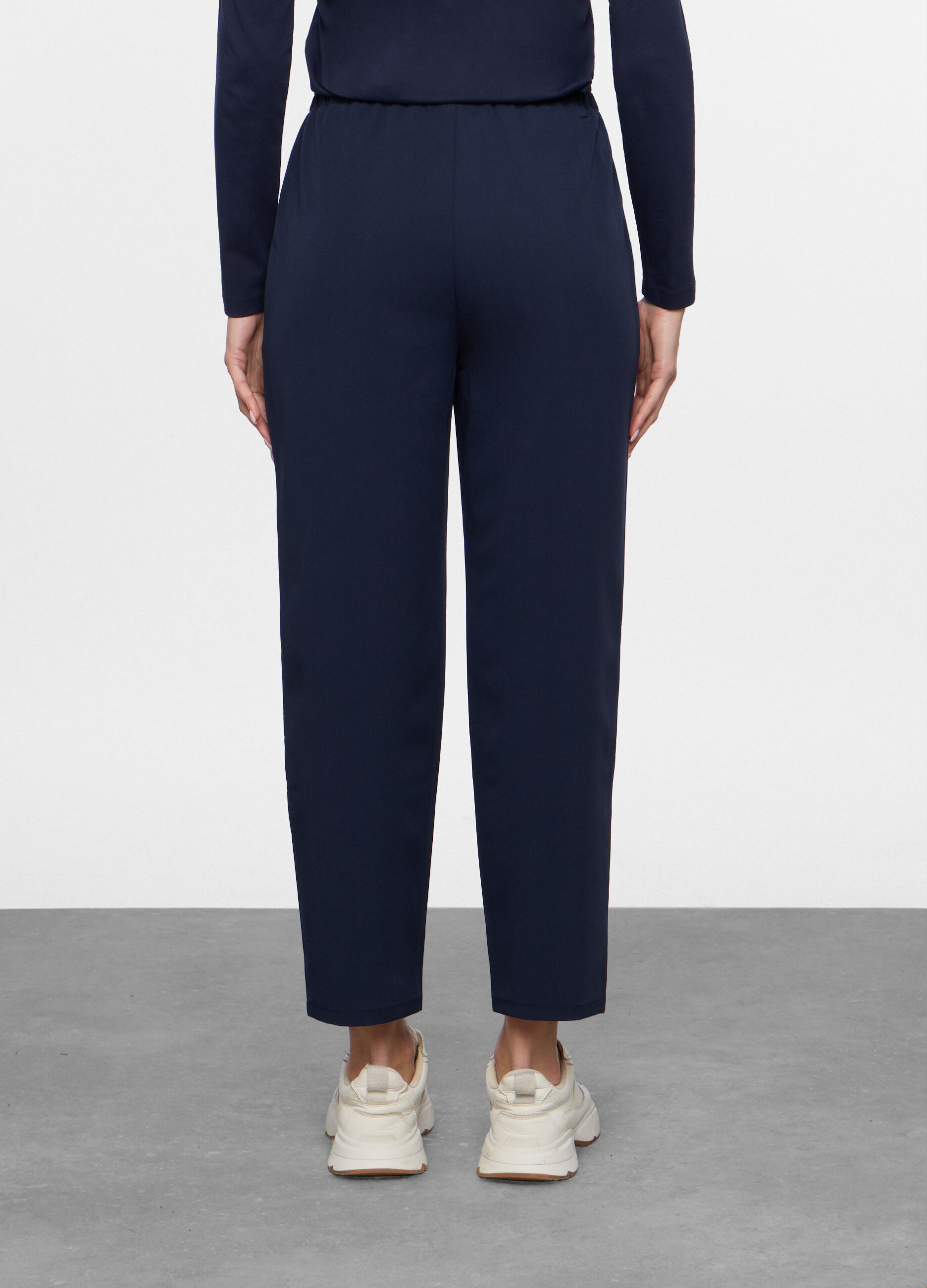 Pantaloni misto viscosa stretch donna_1