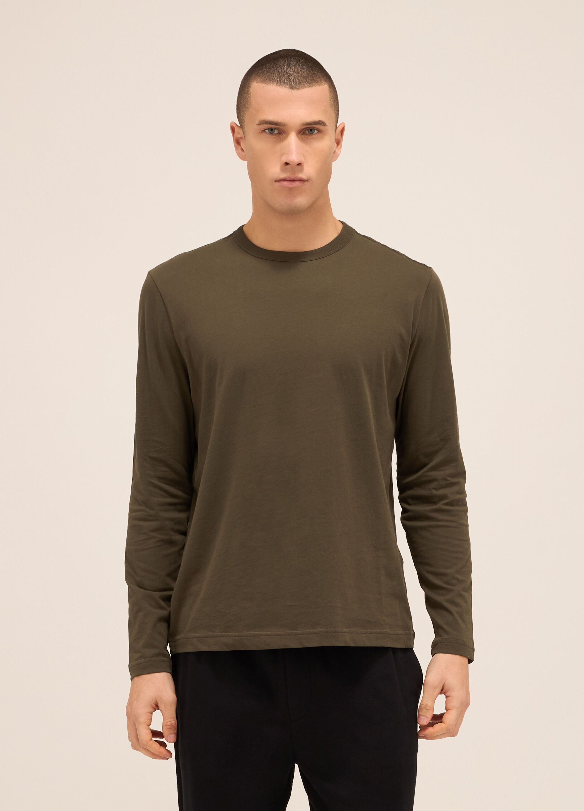 Maglia a maniche lunghe in puro cotone uomo_0