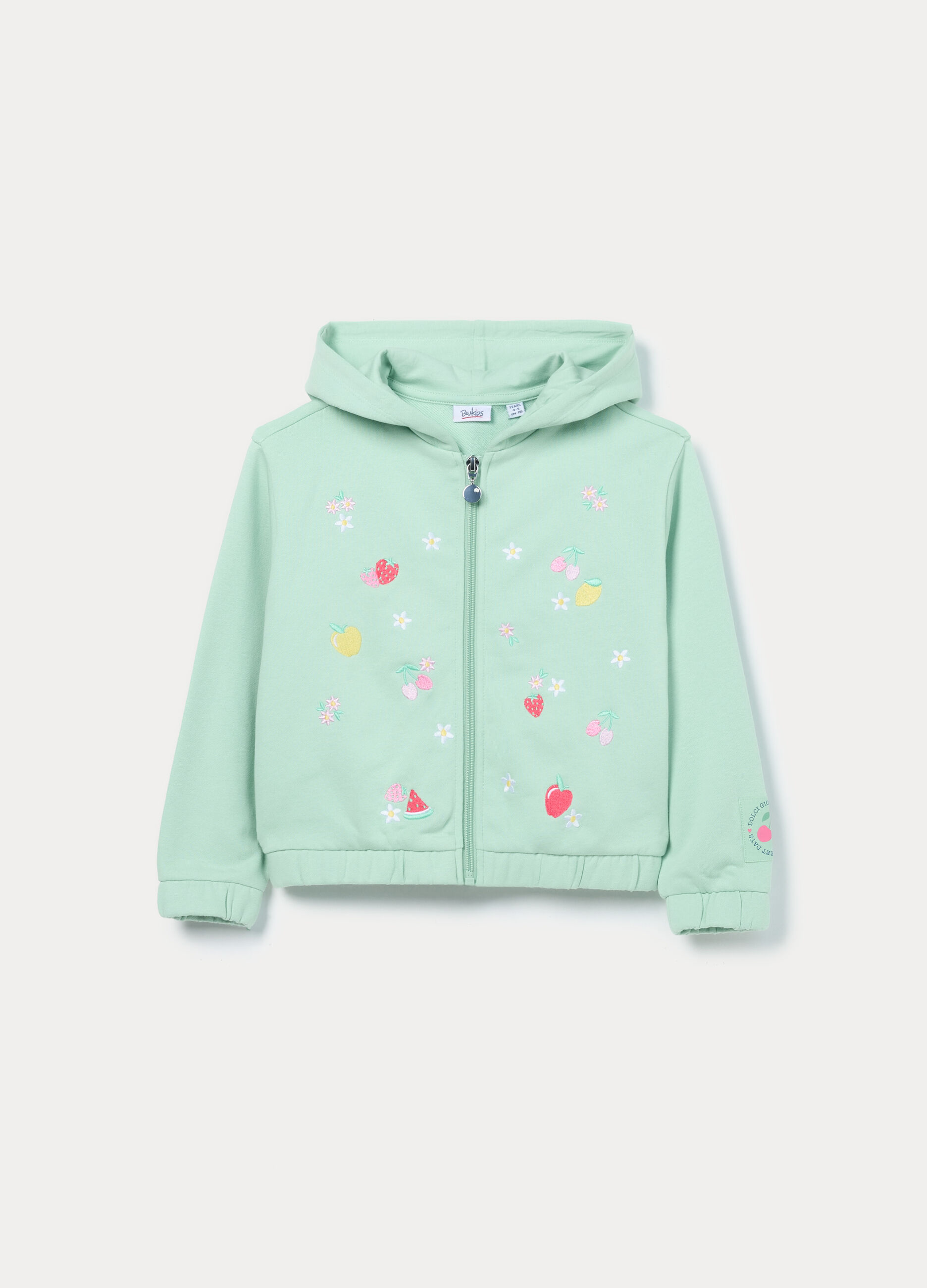 Felpa in french terry di misto cotone bambina_0