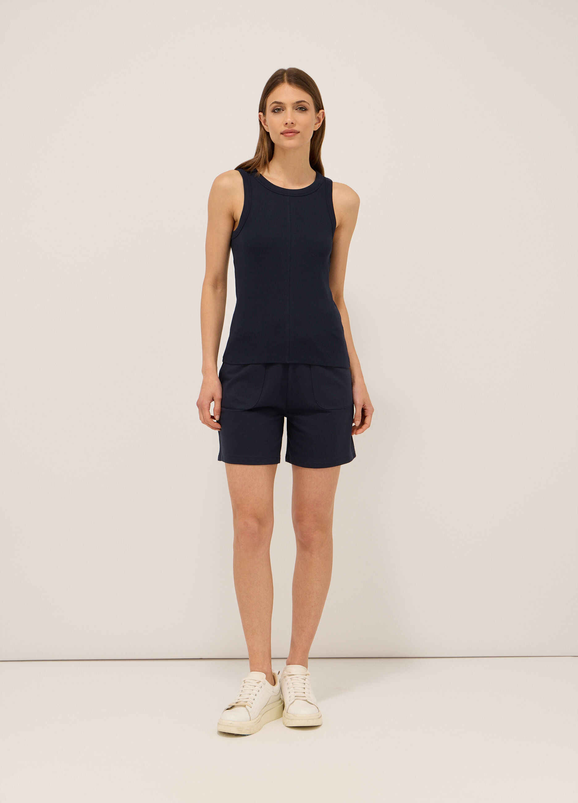 Shorts in french terry di puro cotone donna_0