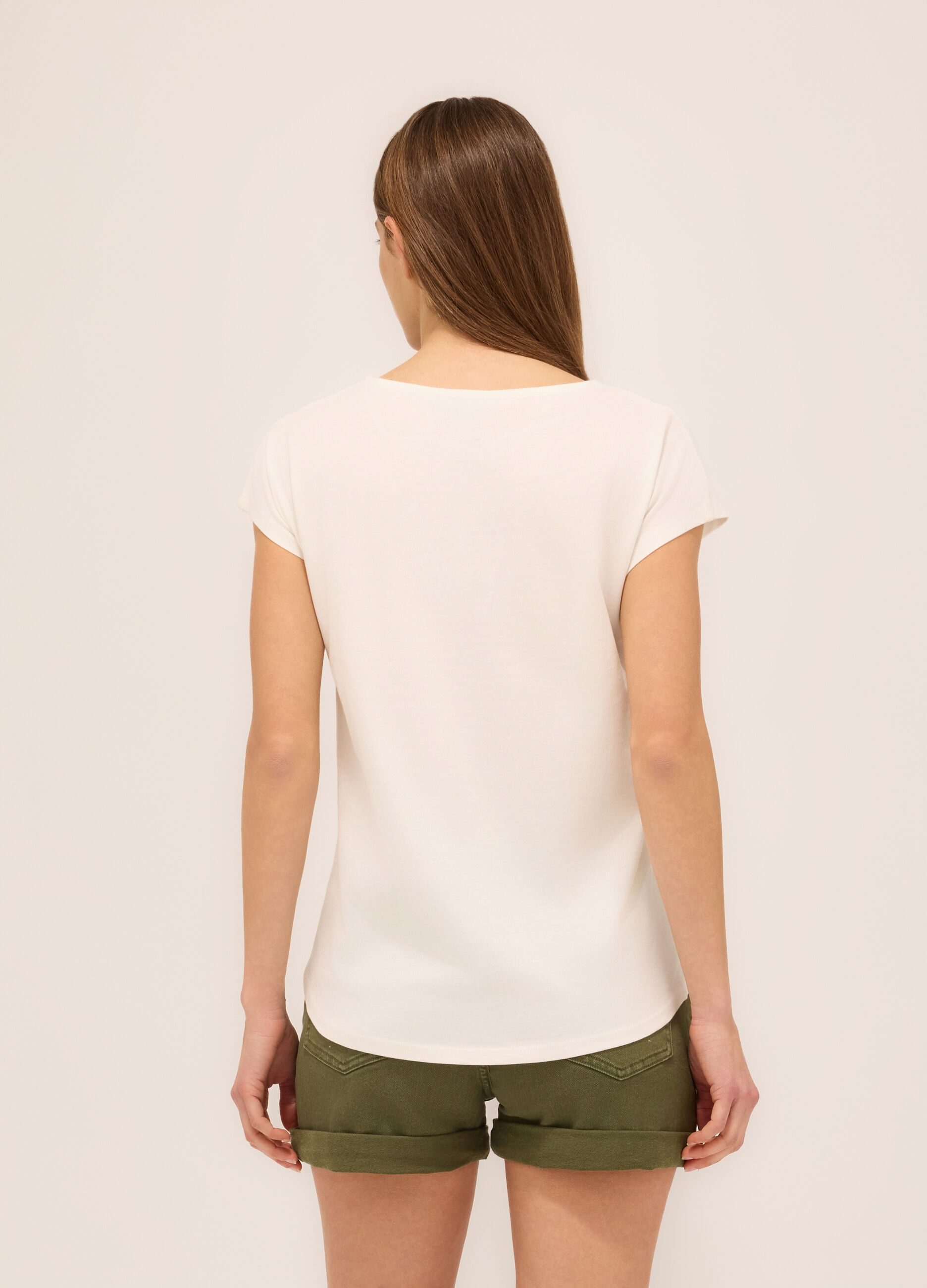 T-shirt in jersey di puro cotone donna_1