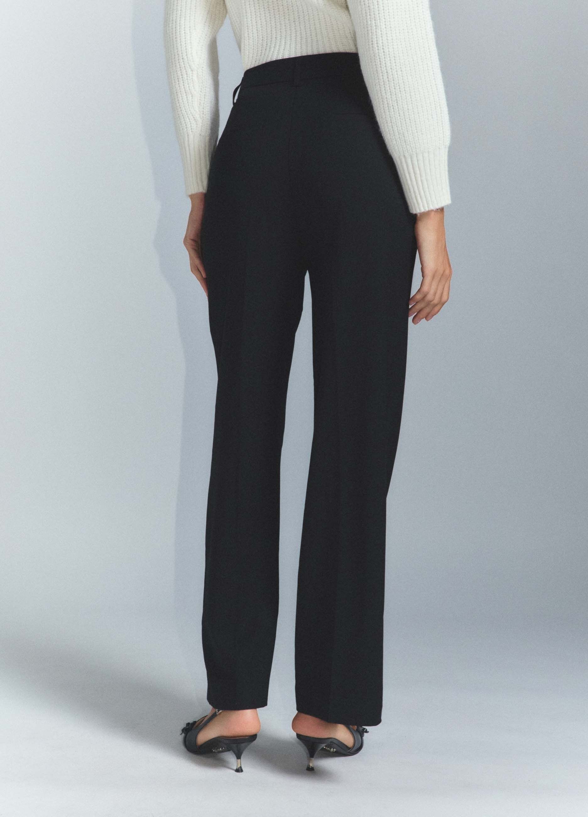 Pantaloni Fit Regular misto viscosa stretch donna_3