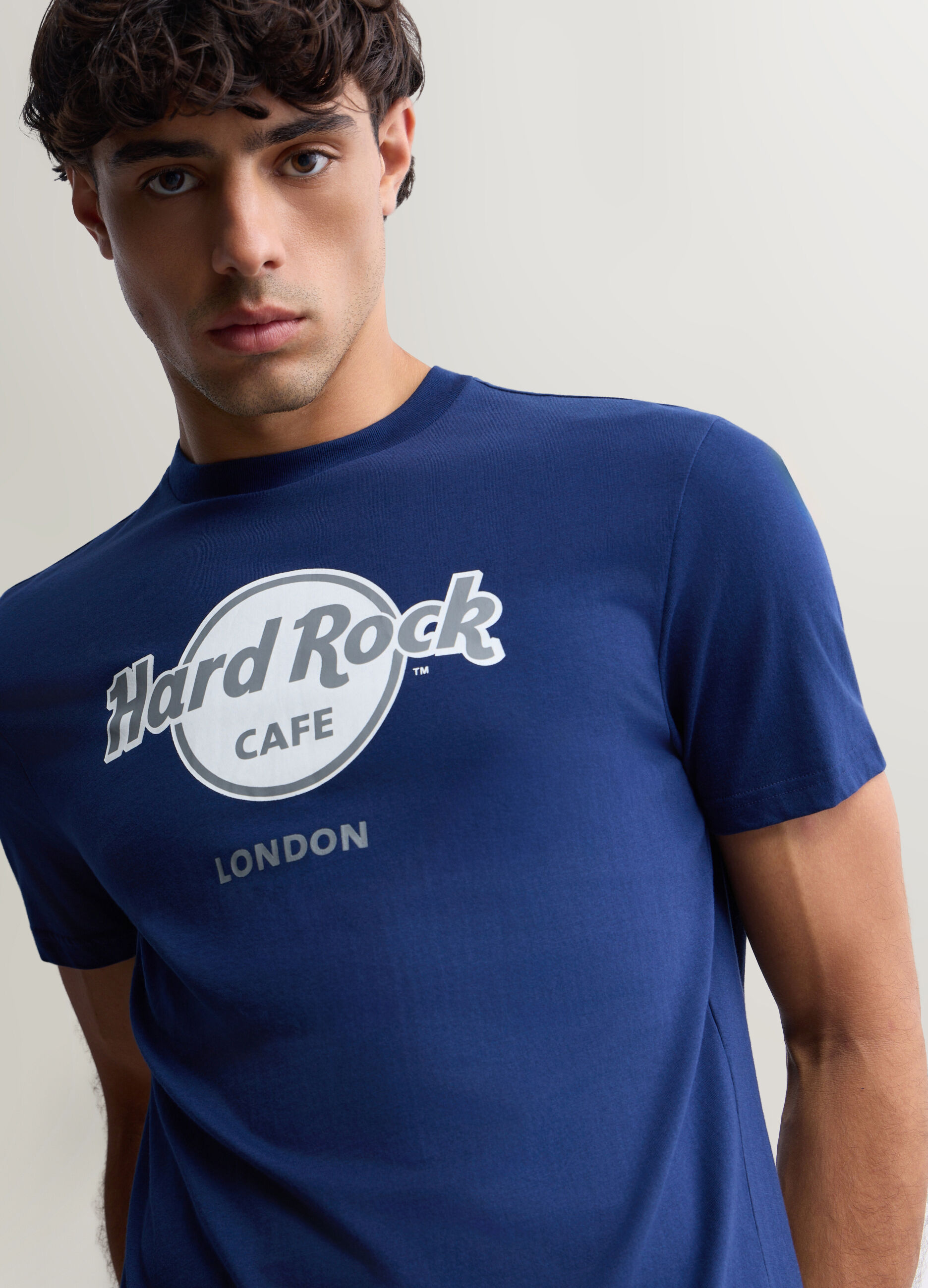 T-shirt girocollo in cotone con stampa Hard Rock Cafe uomo_2