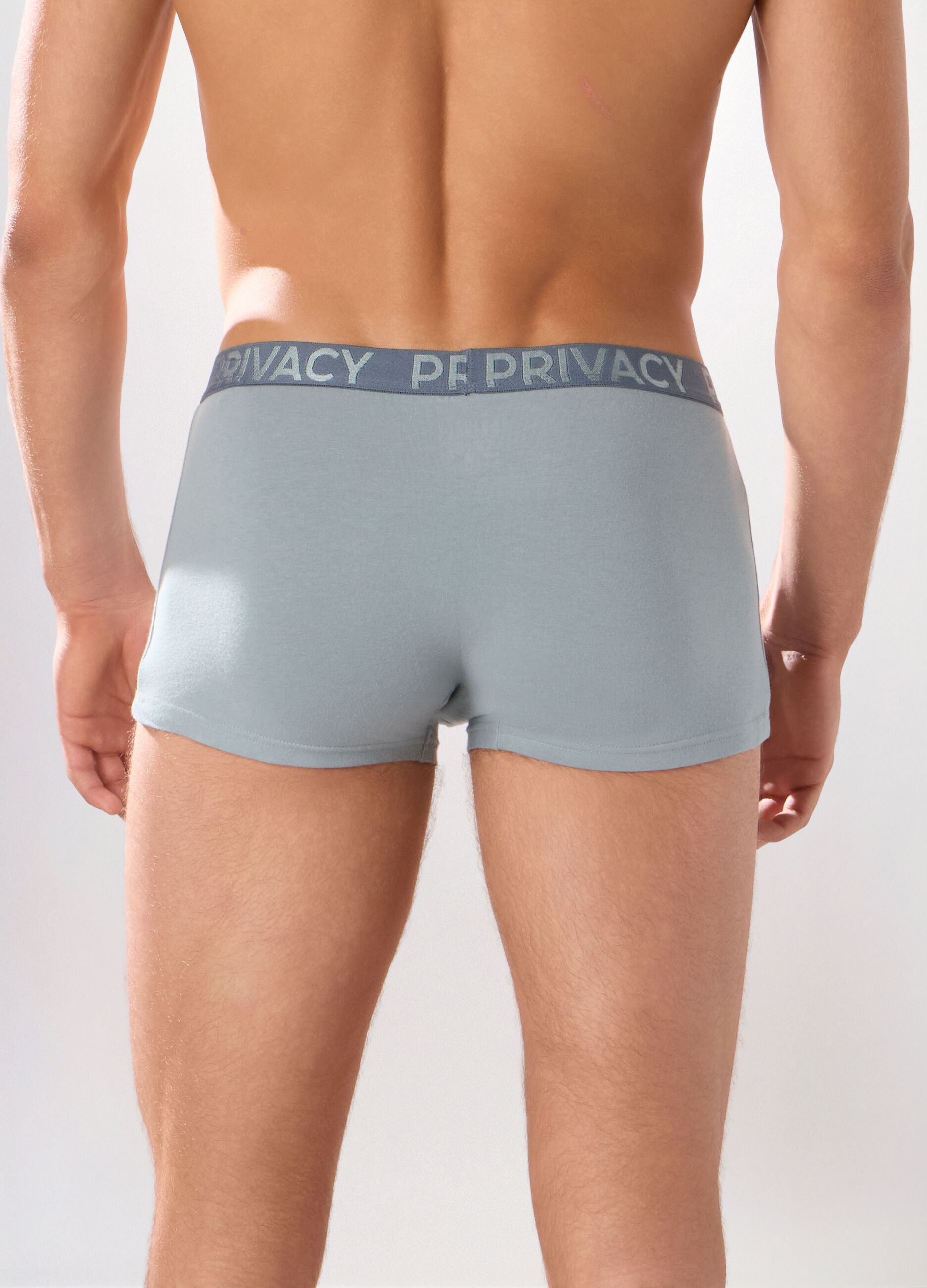 Boxer in cotone stretch con logo uomo_2