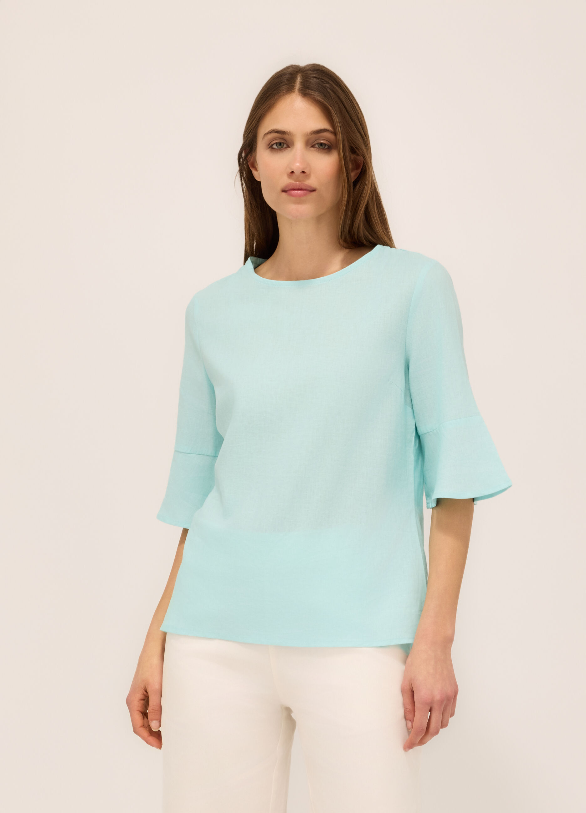 Blusa misto lino donna