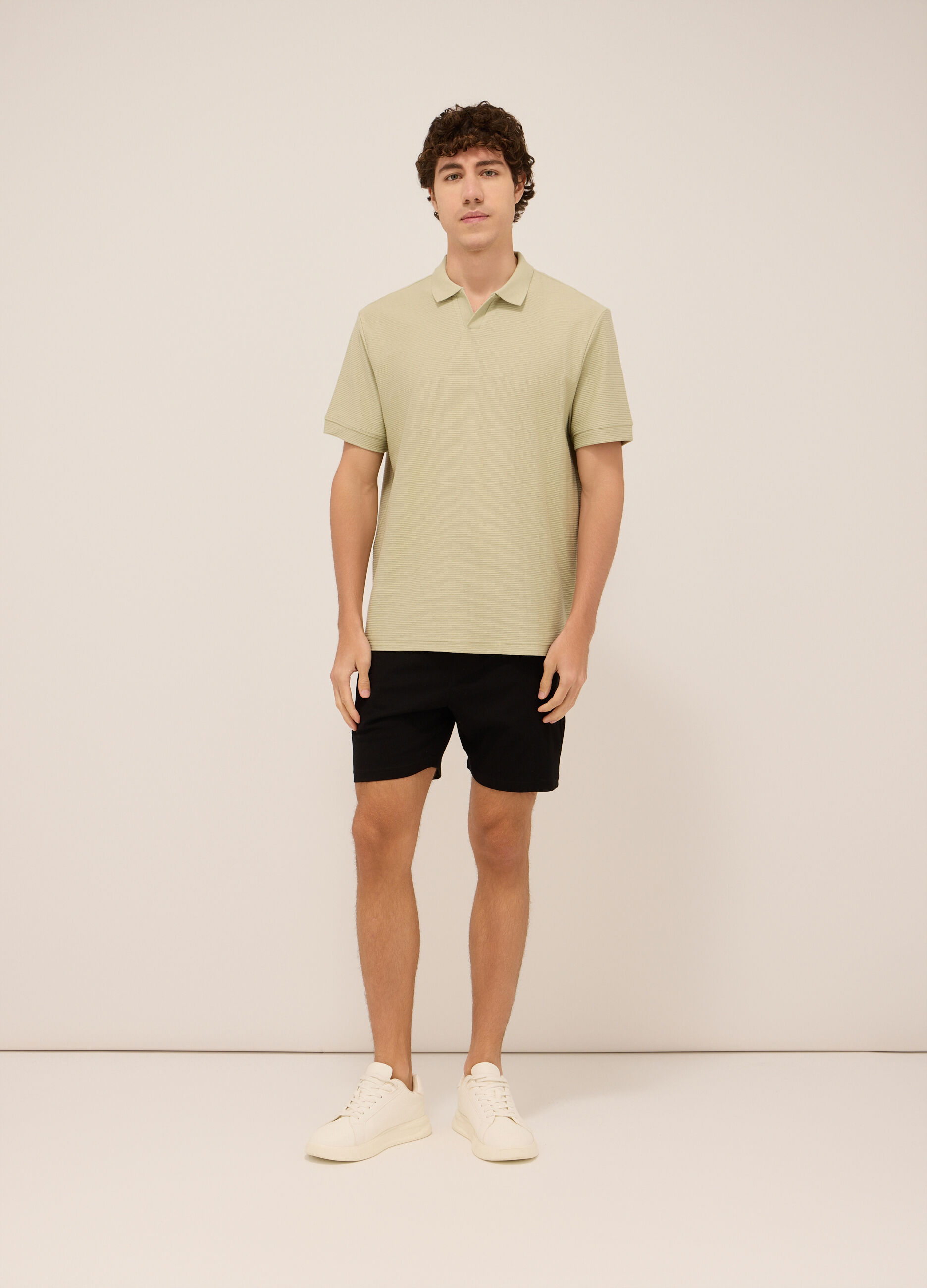 Shorts sportivi in jersey di cotone uomo_0