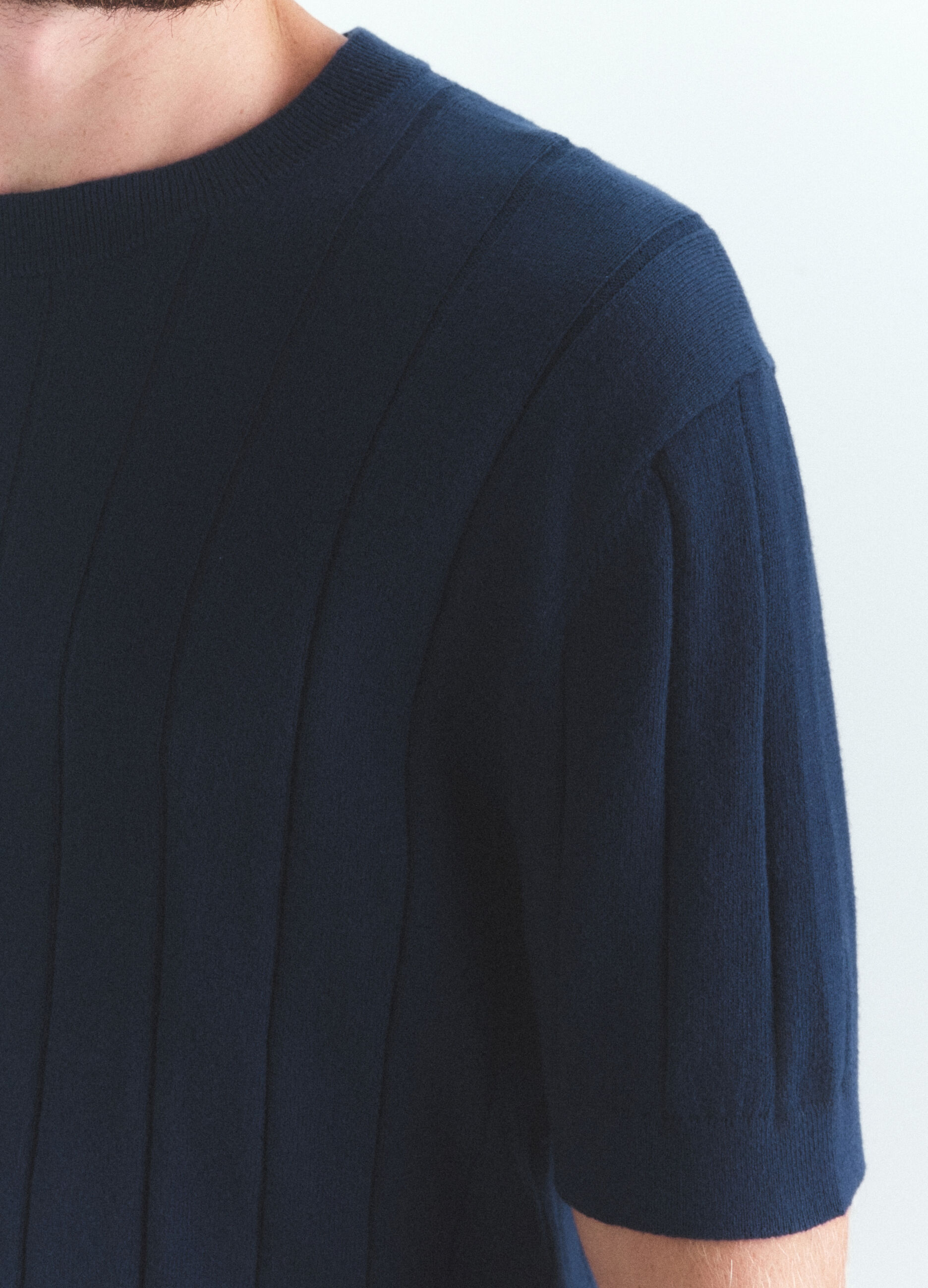 T-shirt in maglia a costa piatta uomo_4