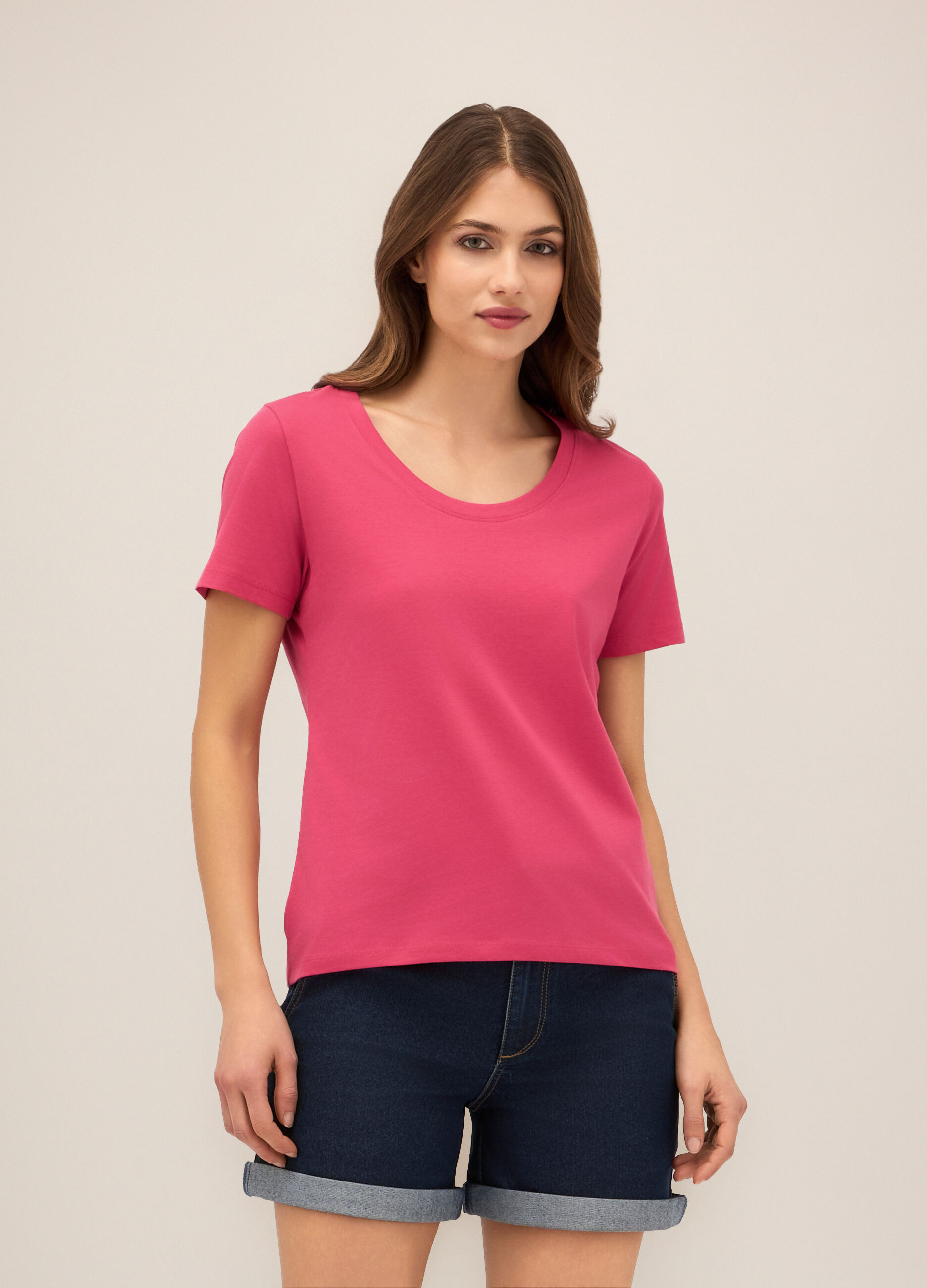 T-shirt in puro cotone donna_0