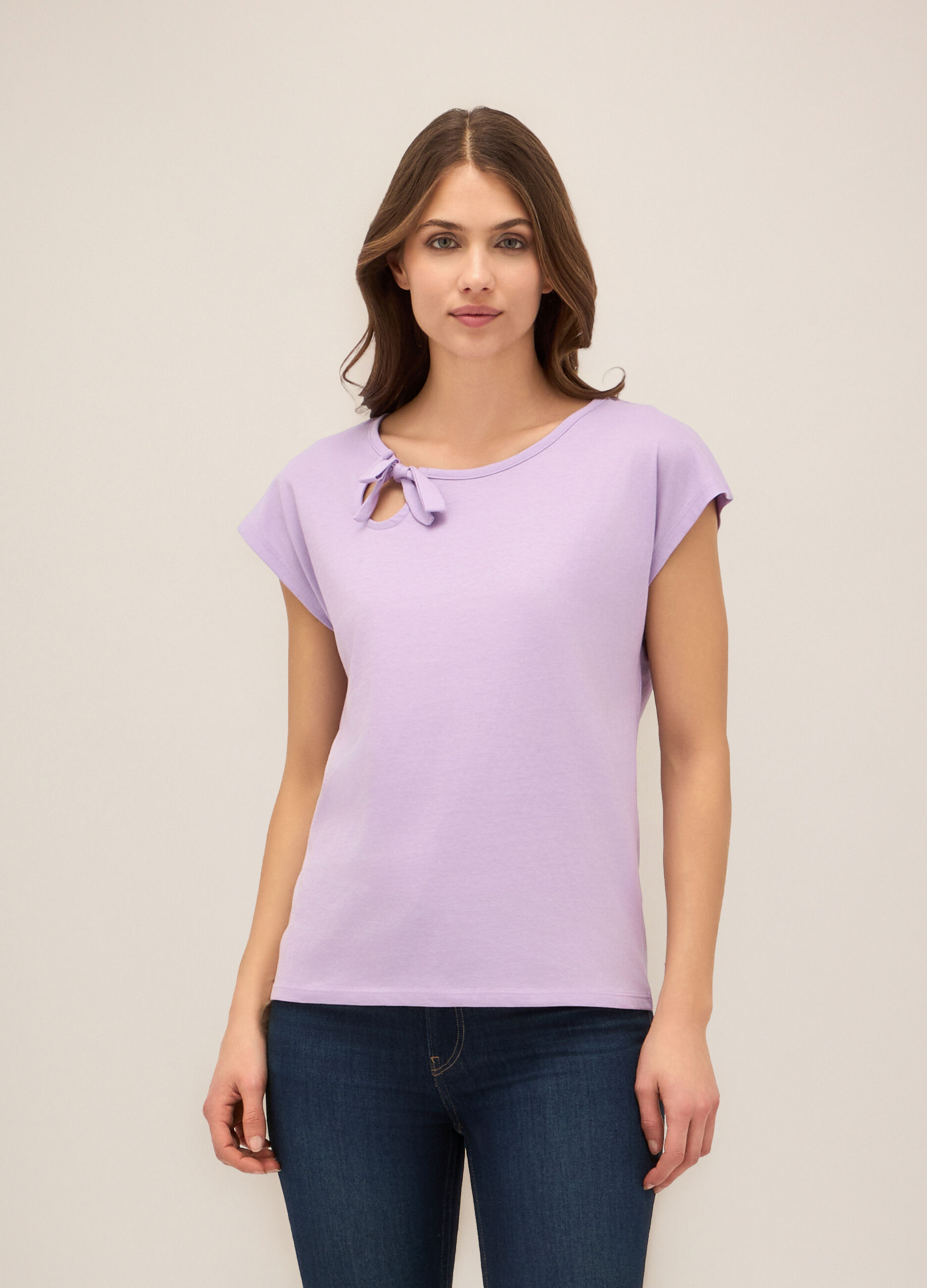 T-shirt in puro cotone donna_0