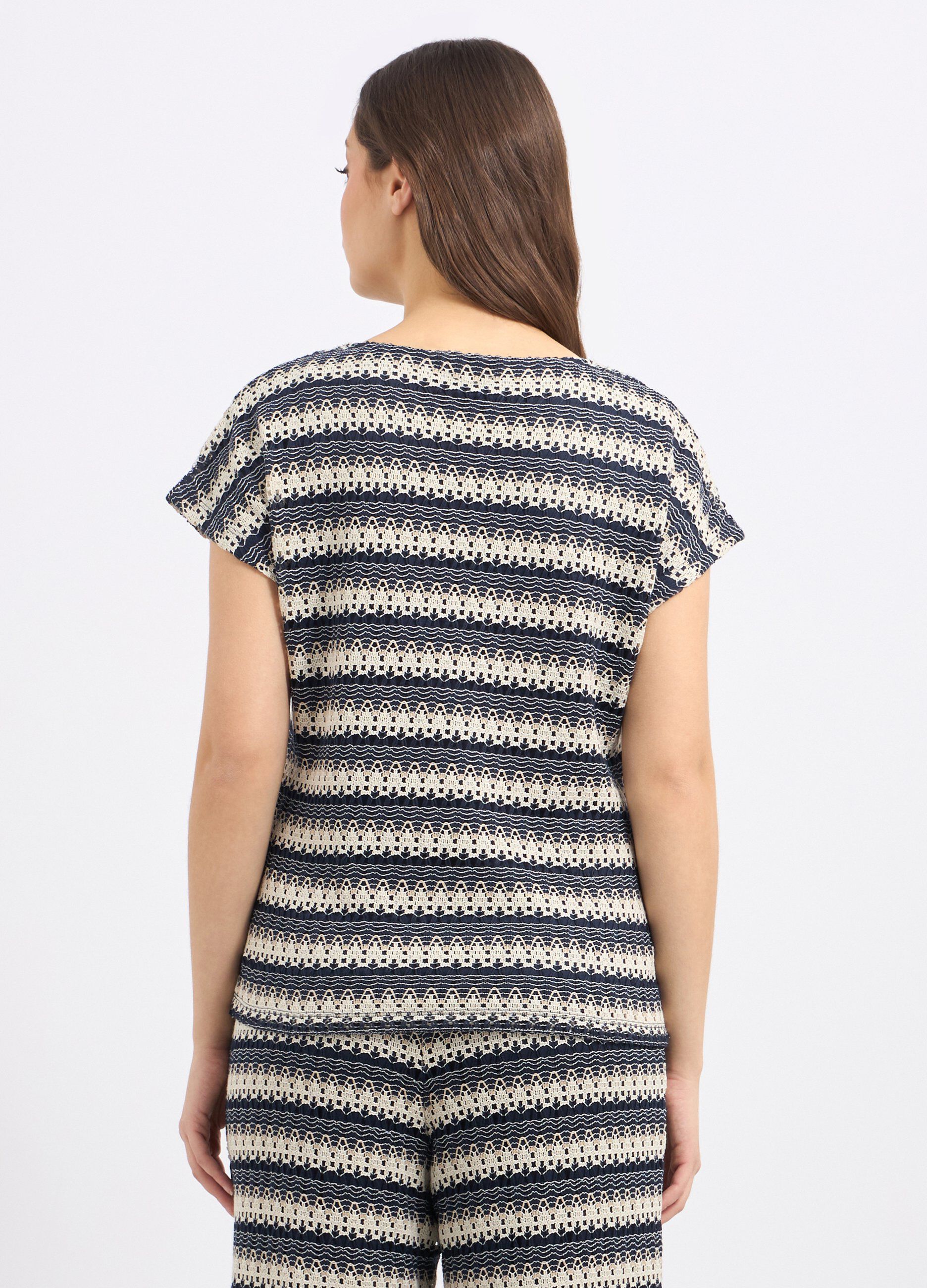T-shirt con lavorazione jacquard donna