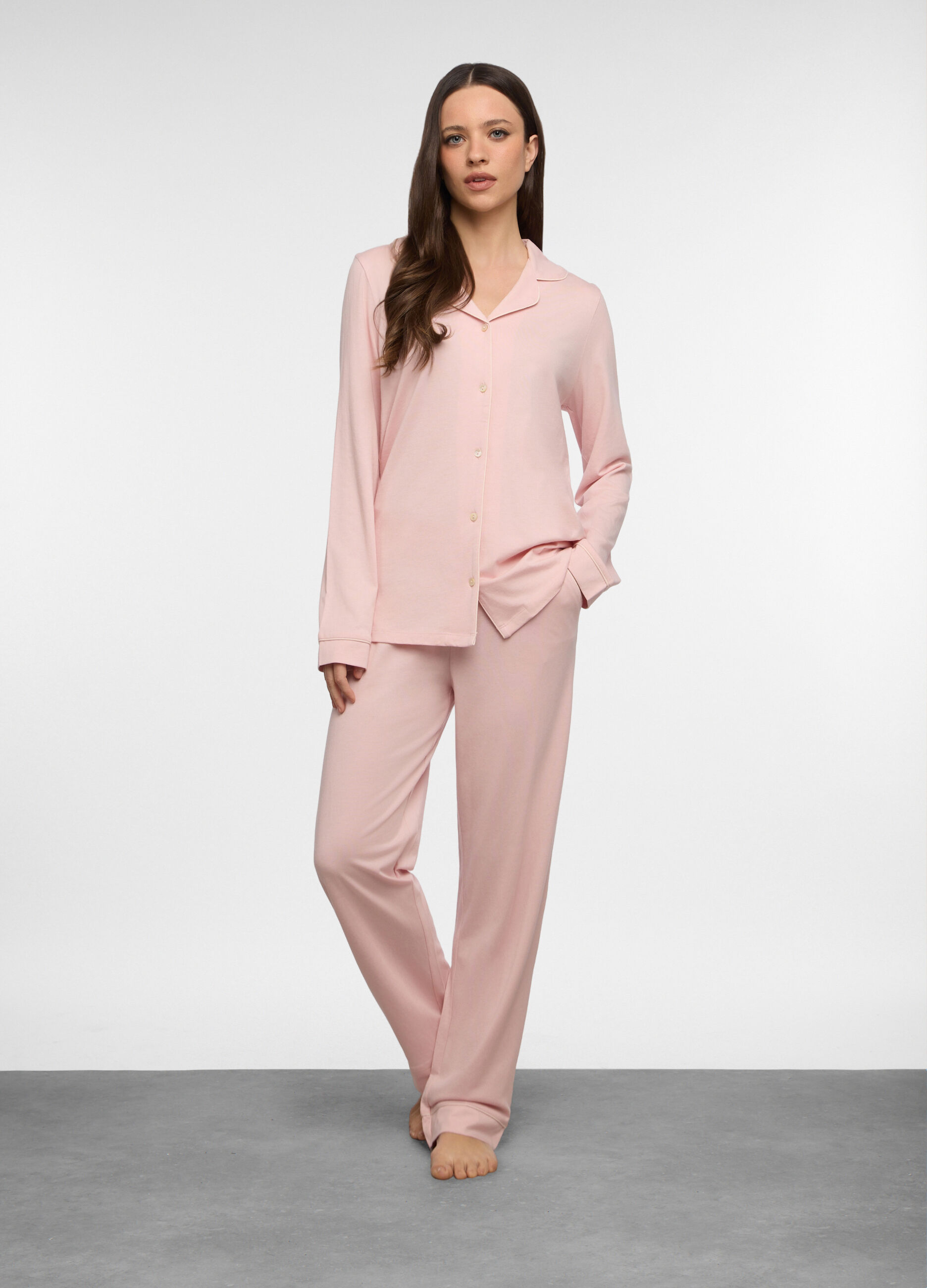 Top pigiama in cotone misto modal donna_0