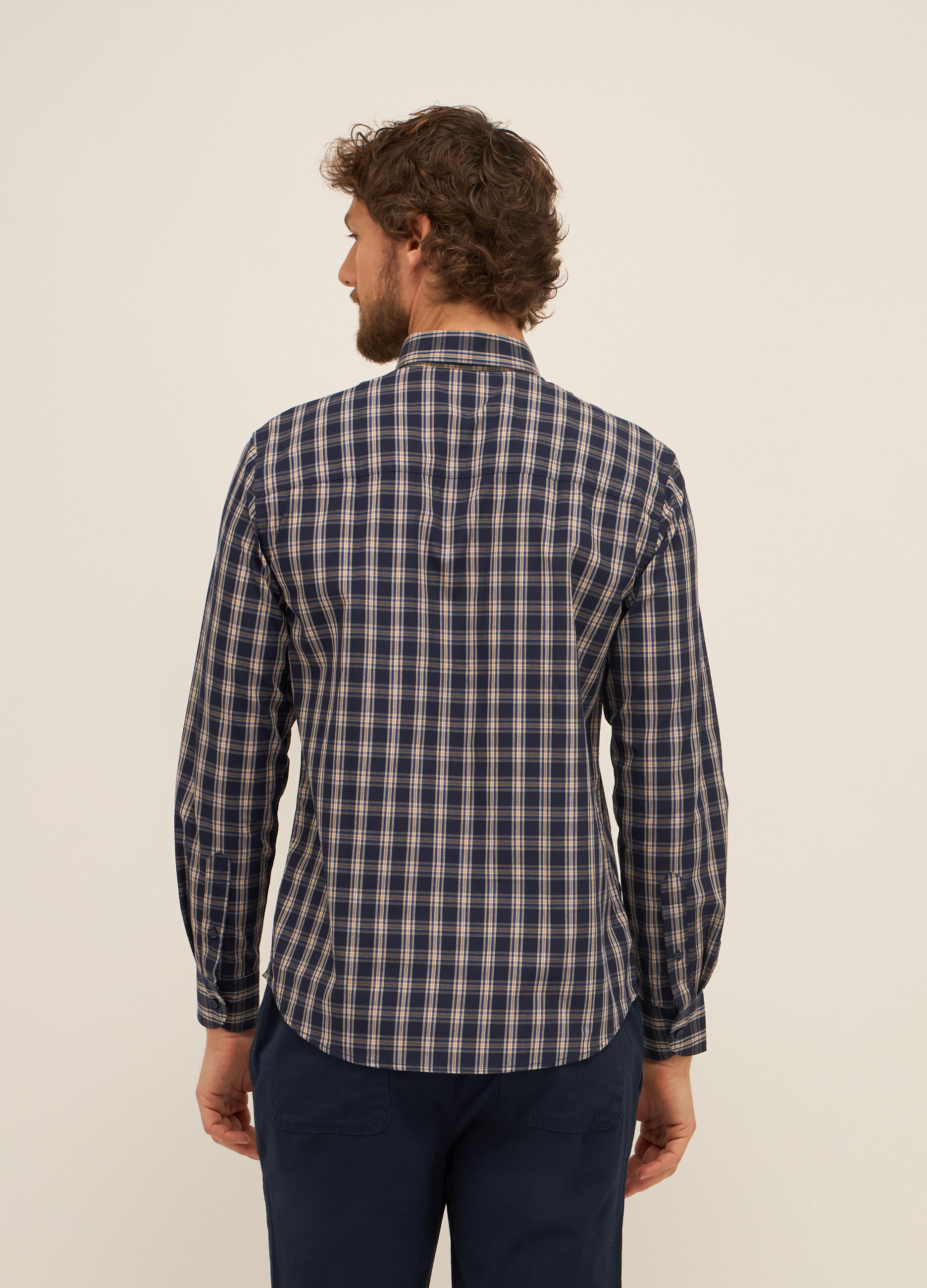 Camicia regular fit button-down in misto cotone uomo_1