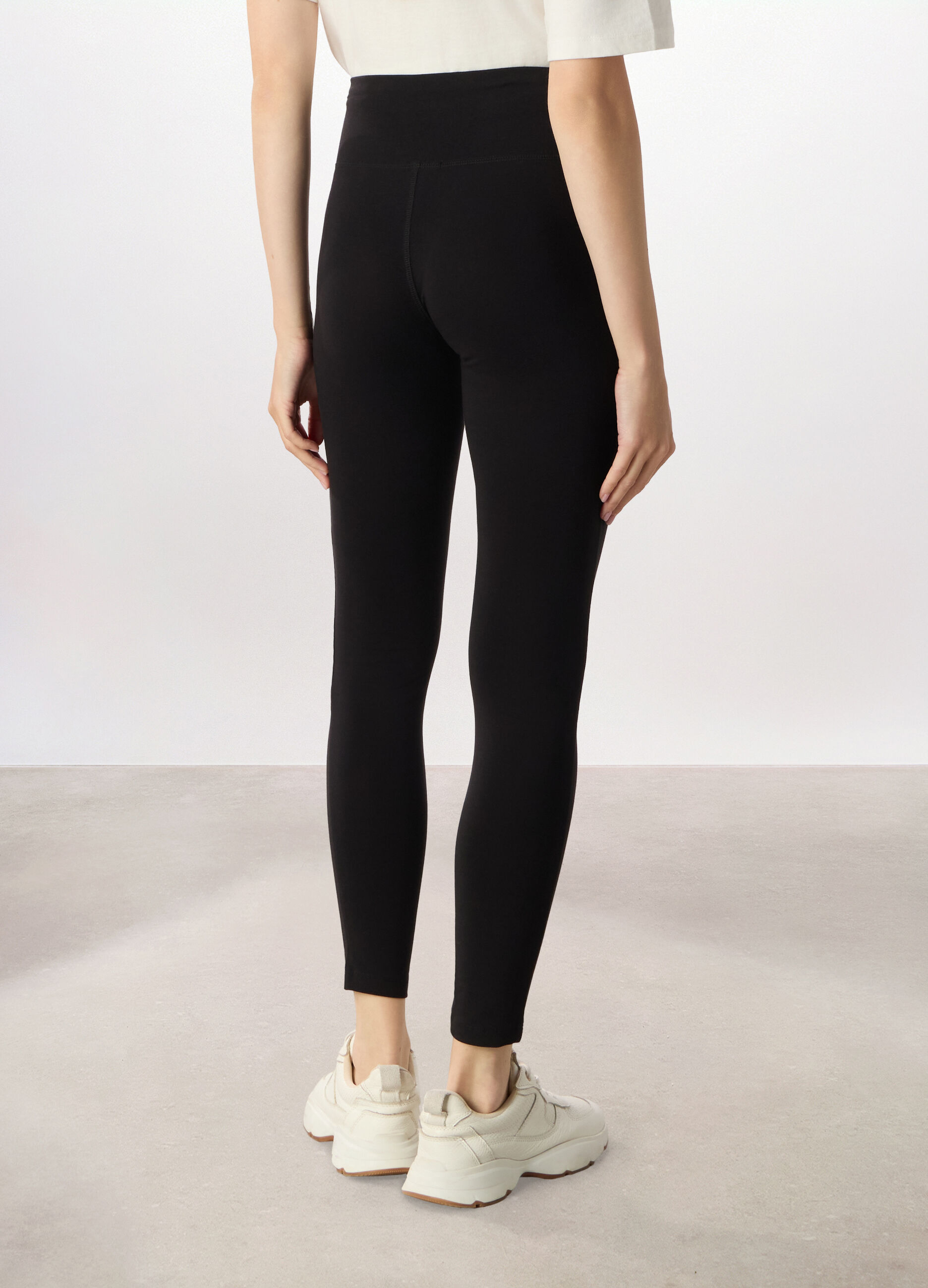 Leggings in jersey di cotone stretch donna Holistic fitness_1