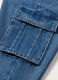 Pantaloni cargo in denim di misto cotone ragazzo_1