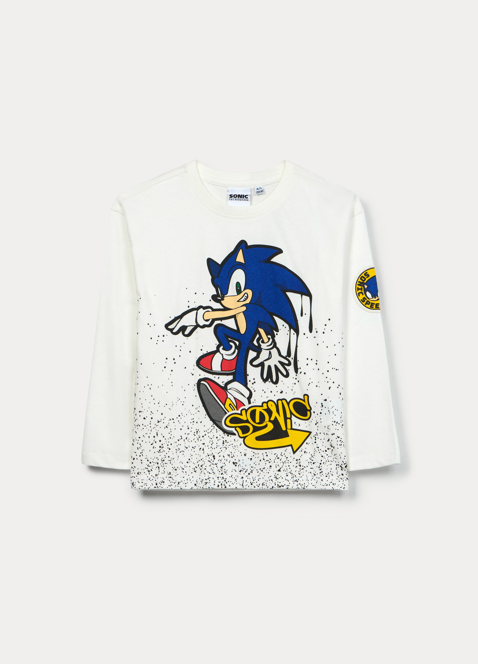 T-shirt Sonic in jersey di puro cotone bambino_0