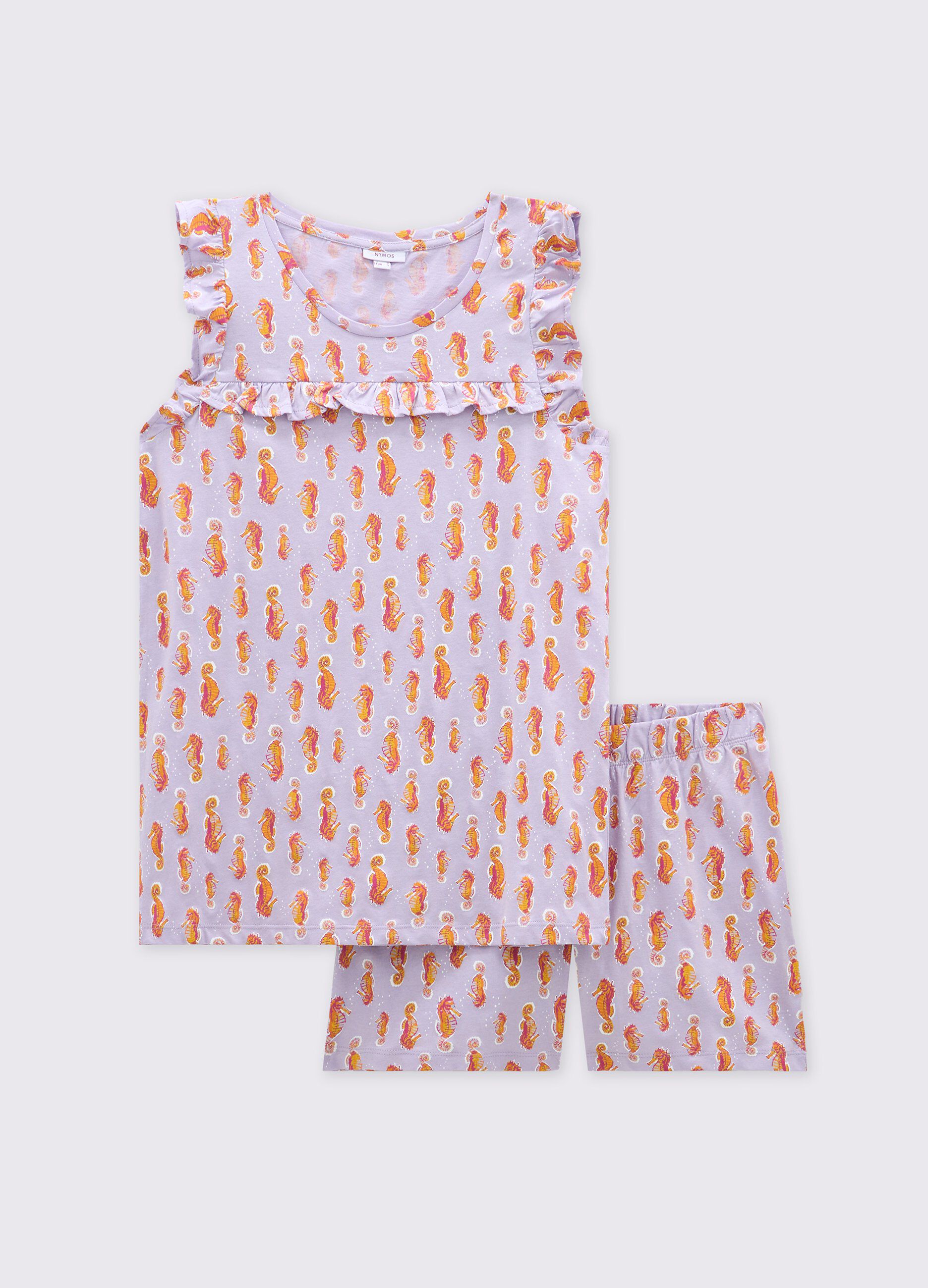 Set pigiama corto in puro cotone donna_0