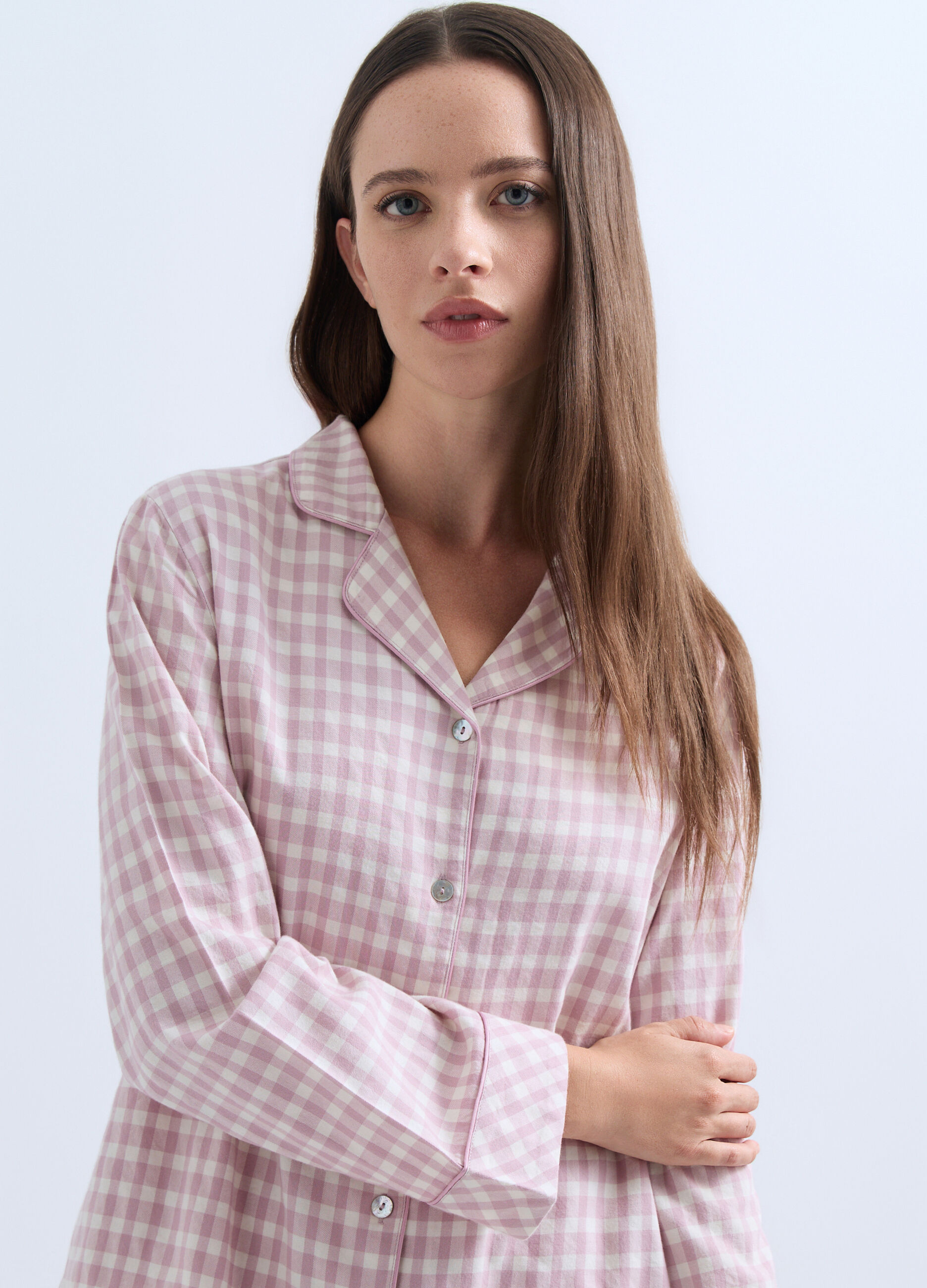 Set pigiama lungo in cotone misto moda donna_2