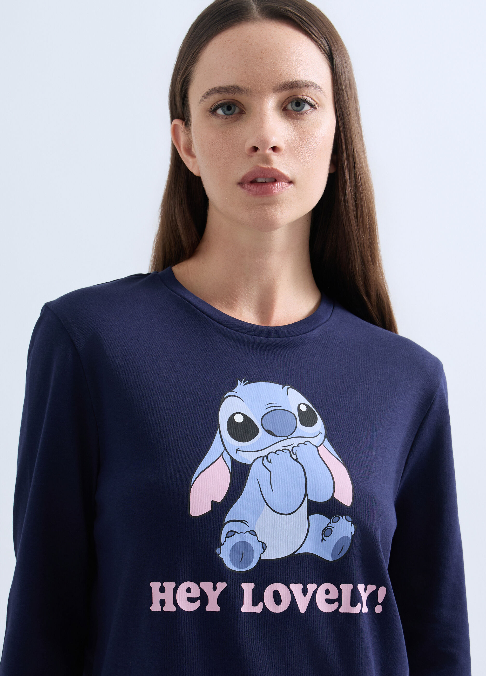 Set pigiama lungo Disney in jersey di puro cotone donna