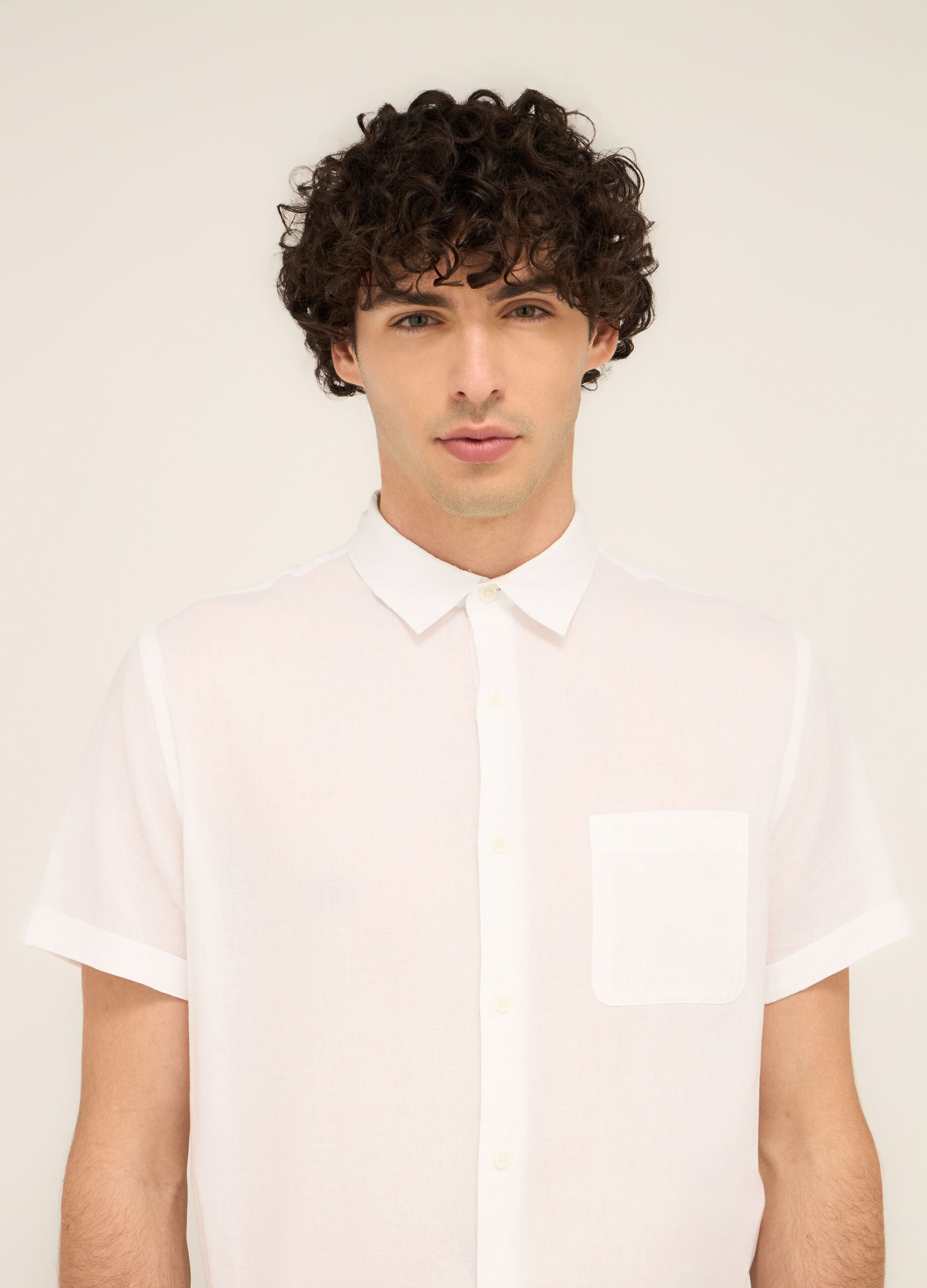 Camicia a maniche corte con taschino uomo_2