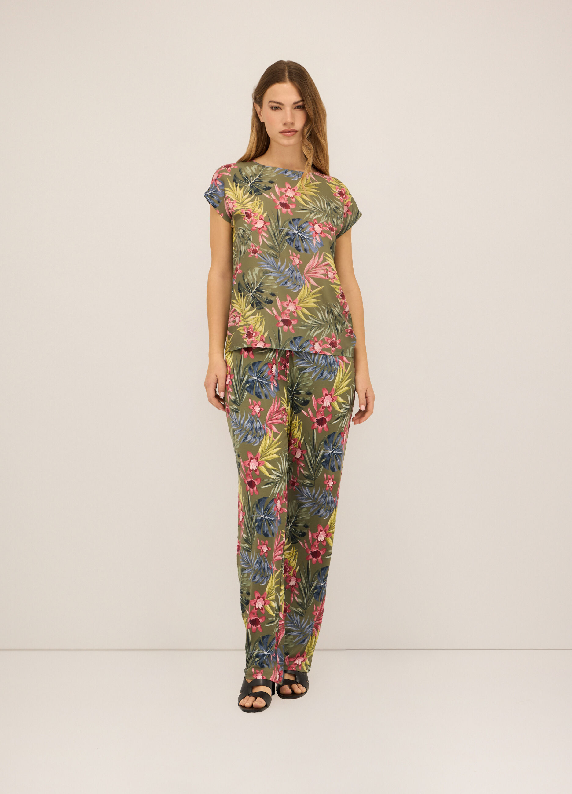 Pantaloni in viscosa stretch donna_0