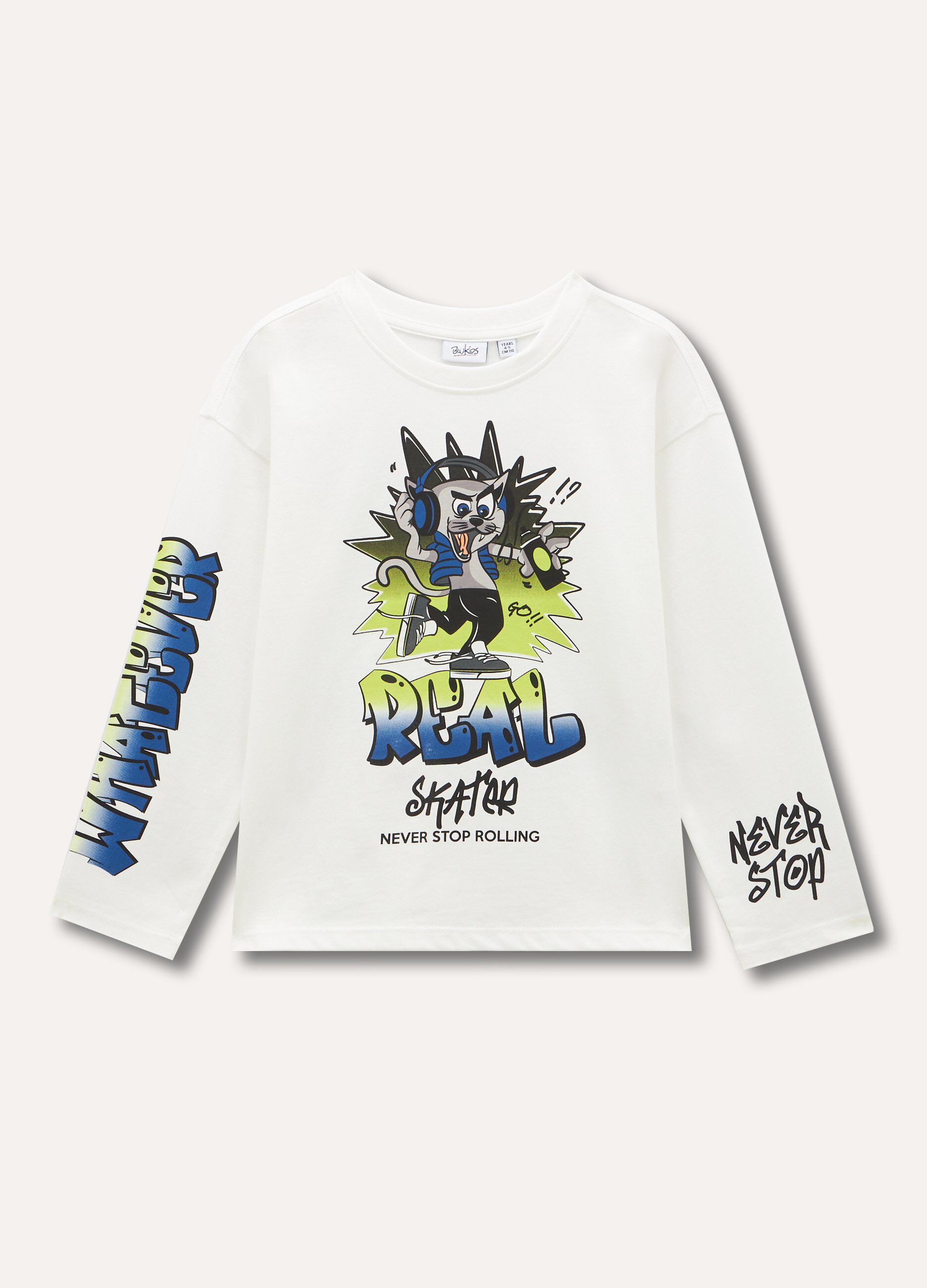 T-shirt maniche lunghe in puro cotone bambino