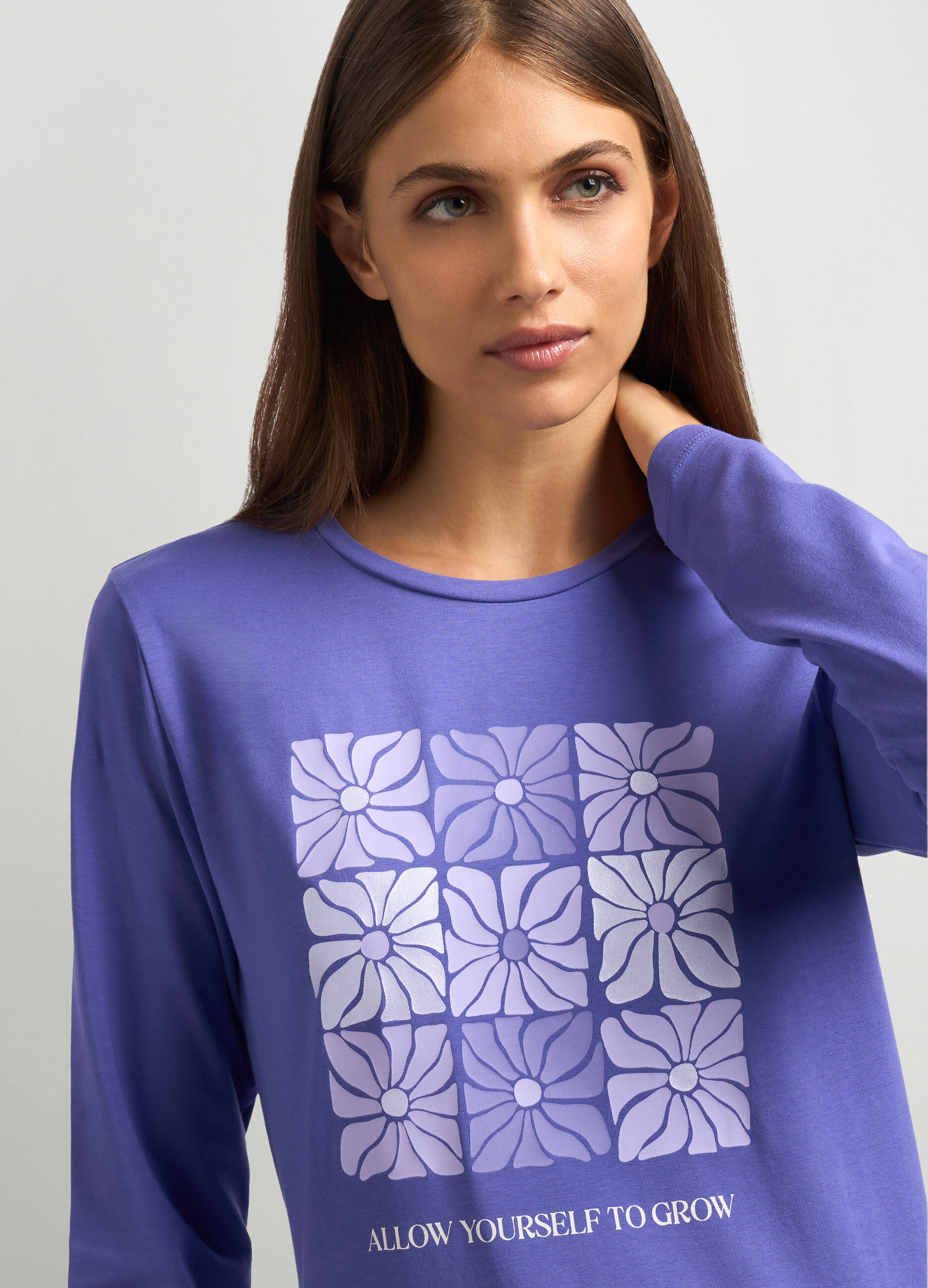 T-shirt in jersey di cotone stretch donna_2