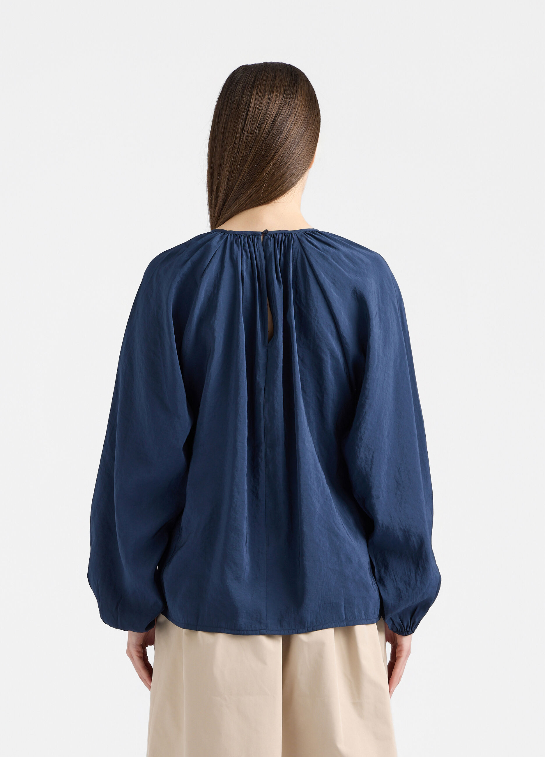 Blusa Fit Over con scollo rotondo misto modal donna_2