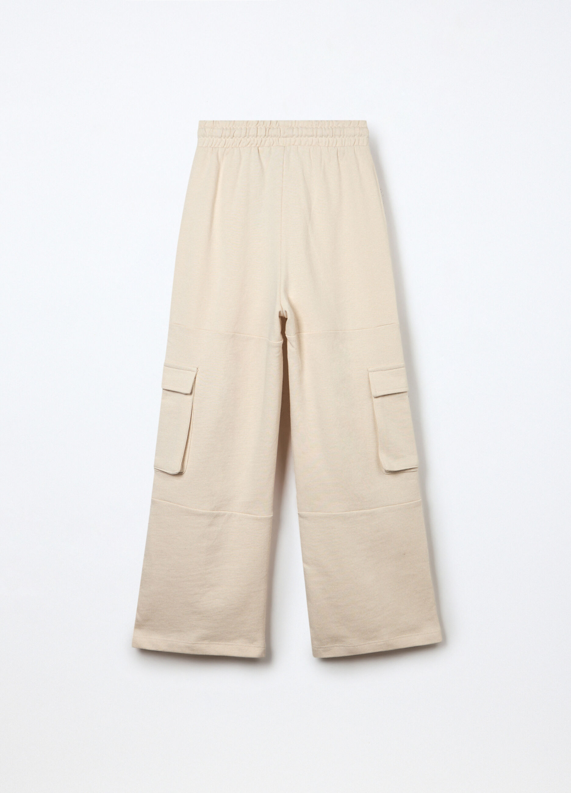 Jogger wide leg in puro cotone ragazza_1