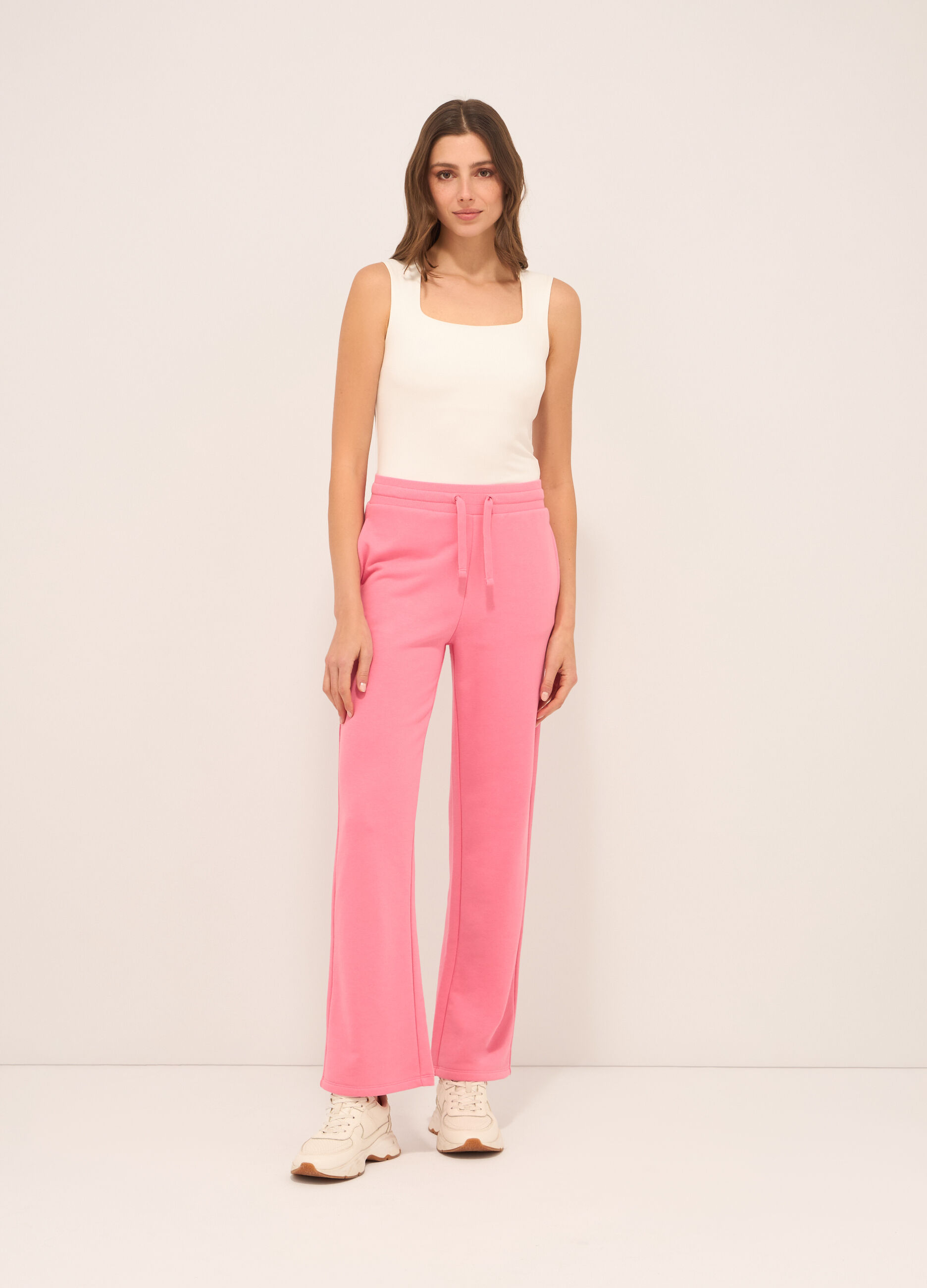 Jogger in french terry di misto cotone donna_0