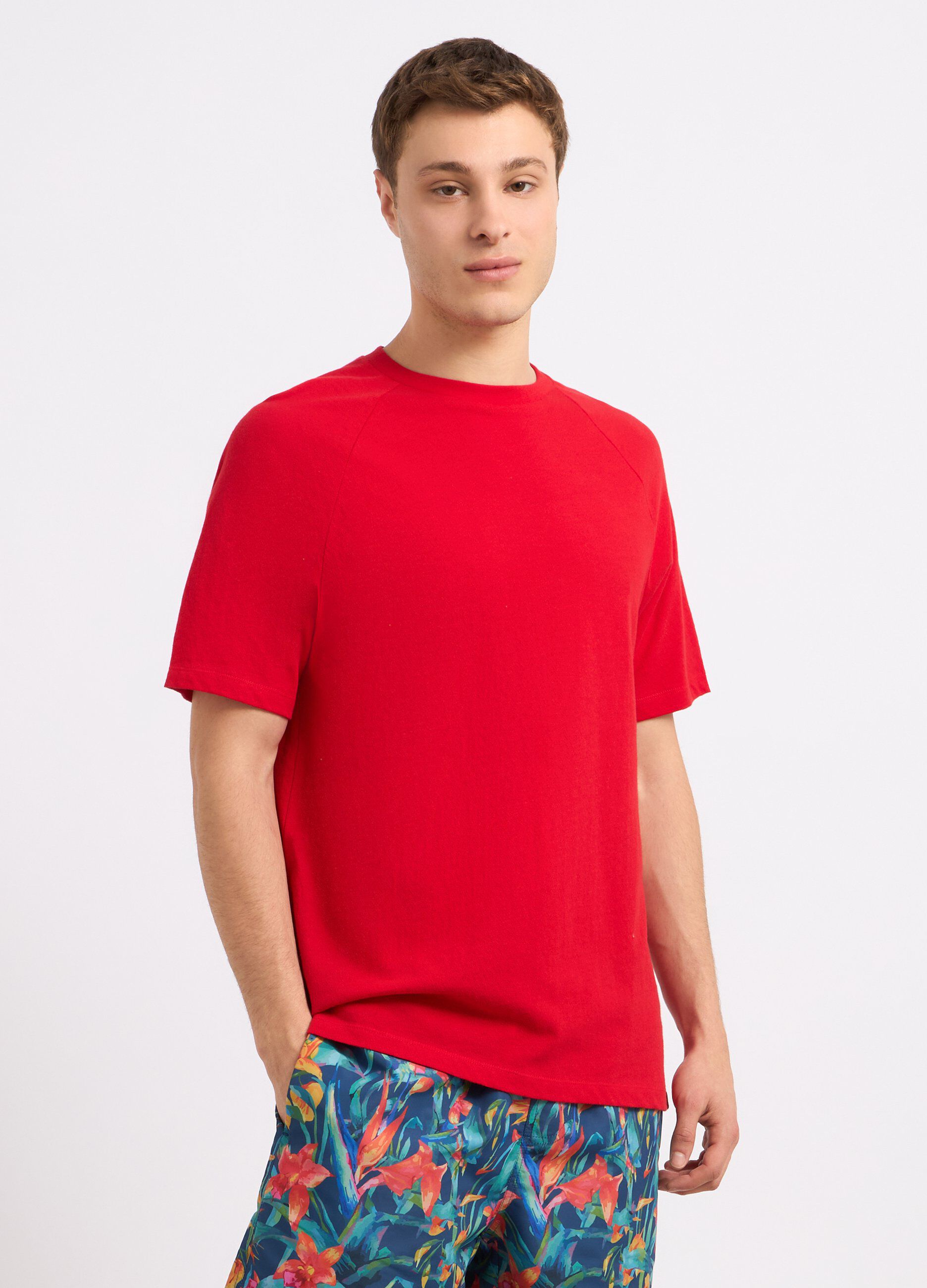 T-shirt in misto lino uomo_0