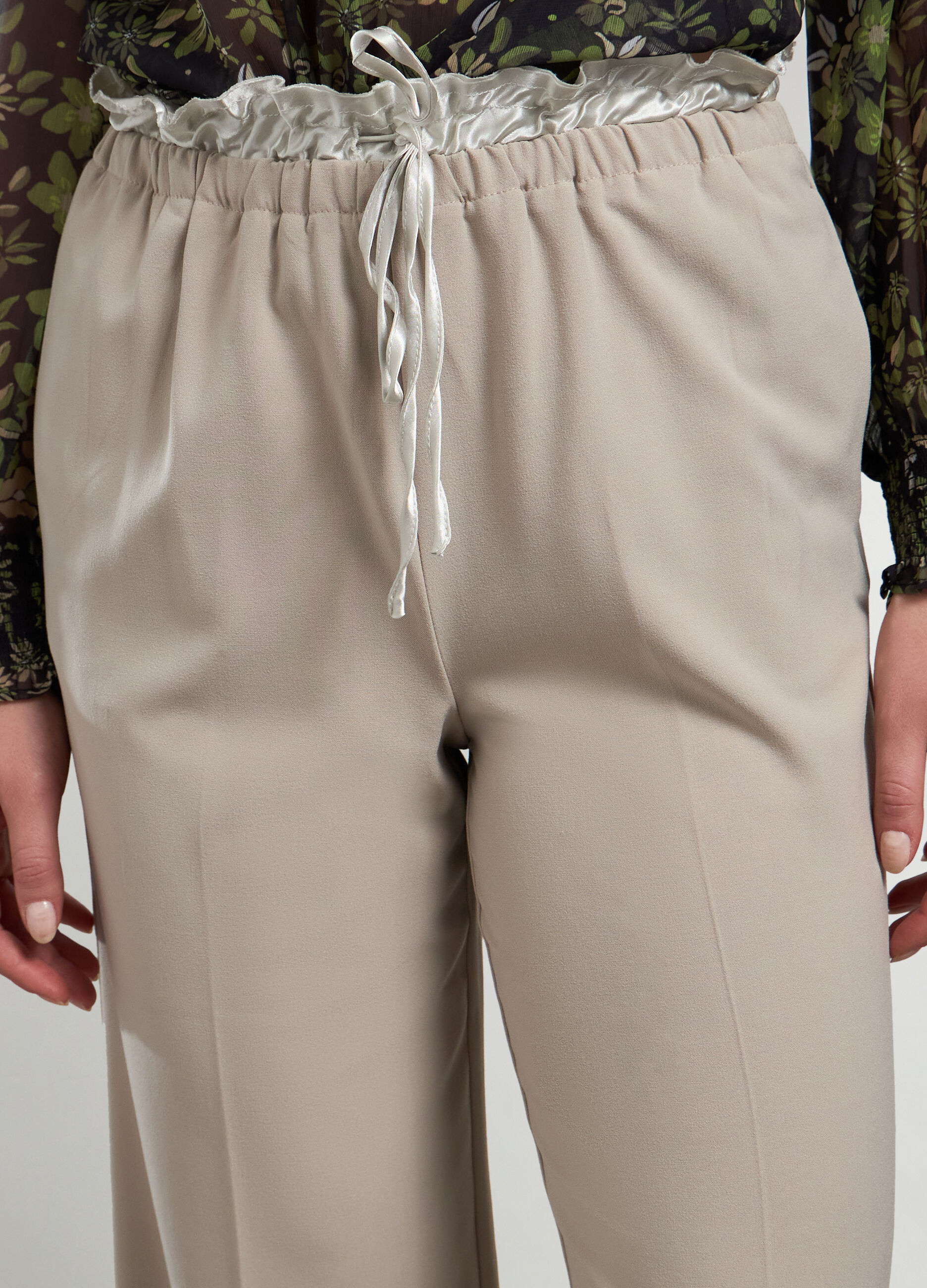 Pantaloni in misto viscosa stretch donna_2