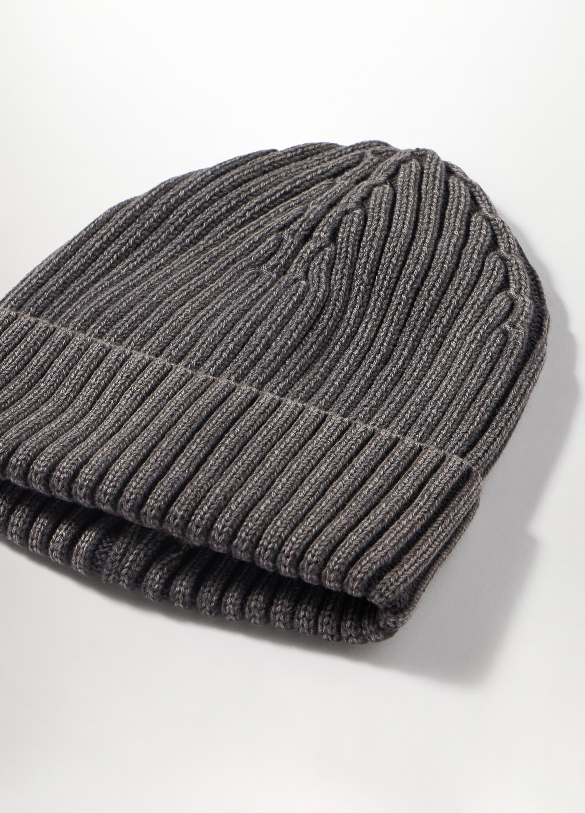 Berretto a coste in puro cotone uomo_2