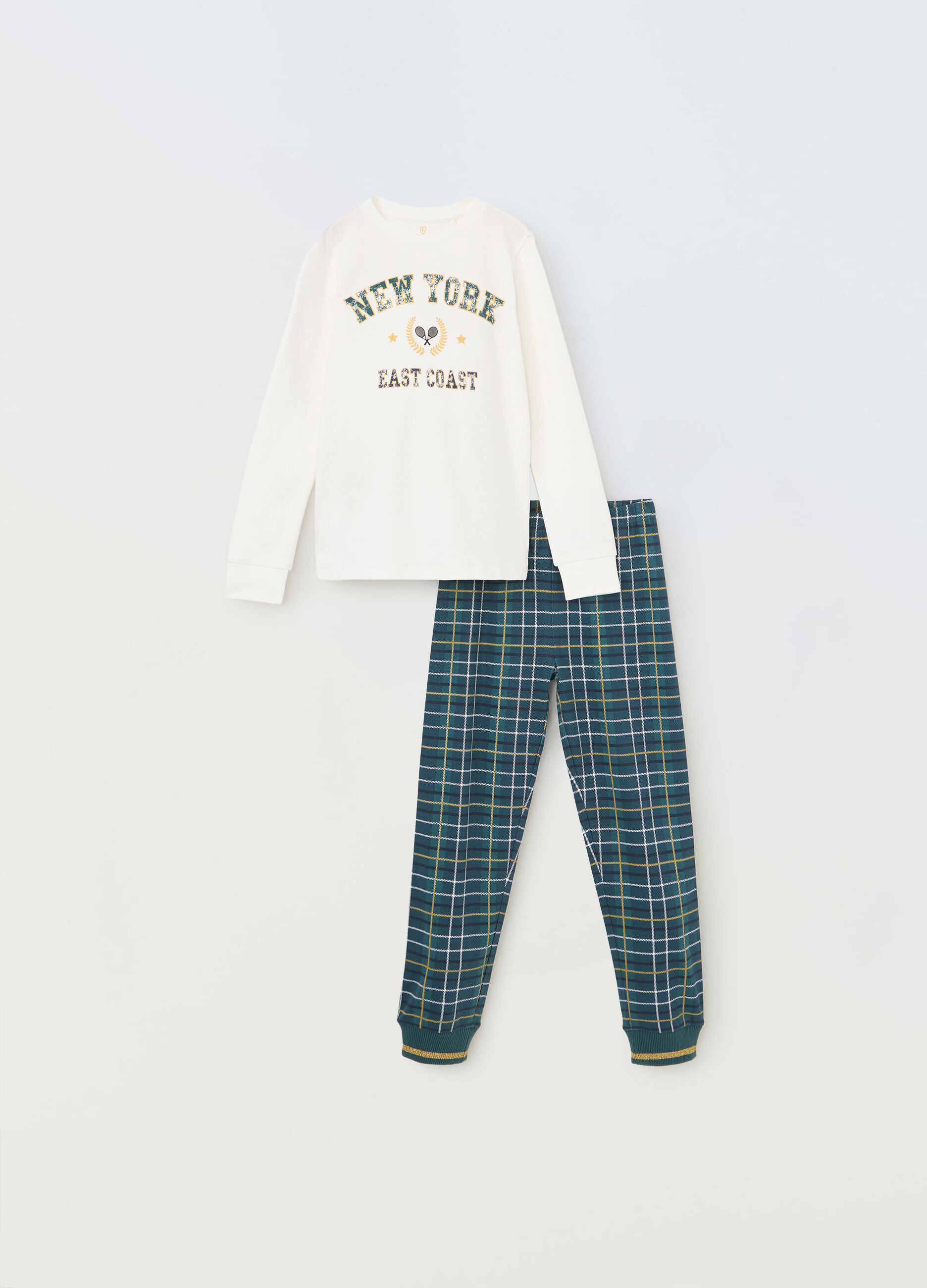 Pigiama in interlock di puro cotone bambina_0