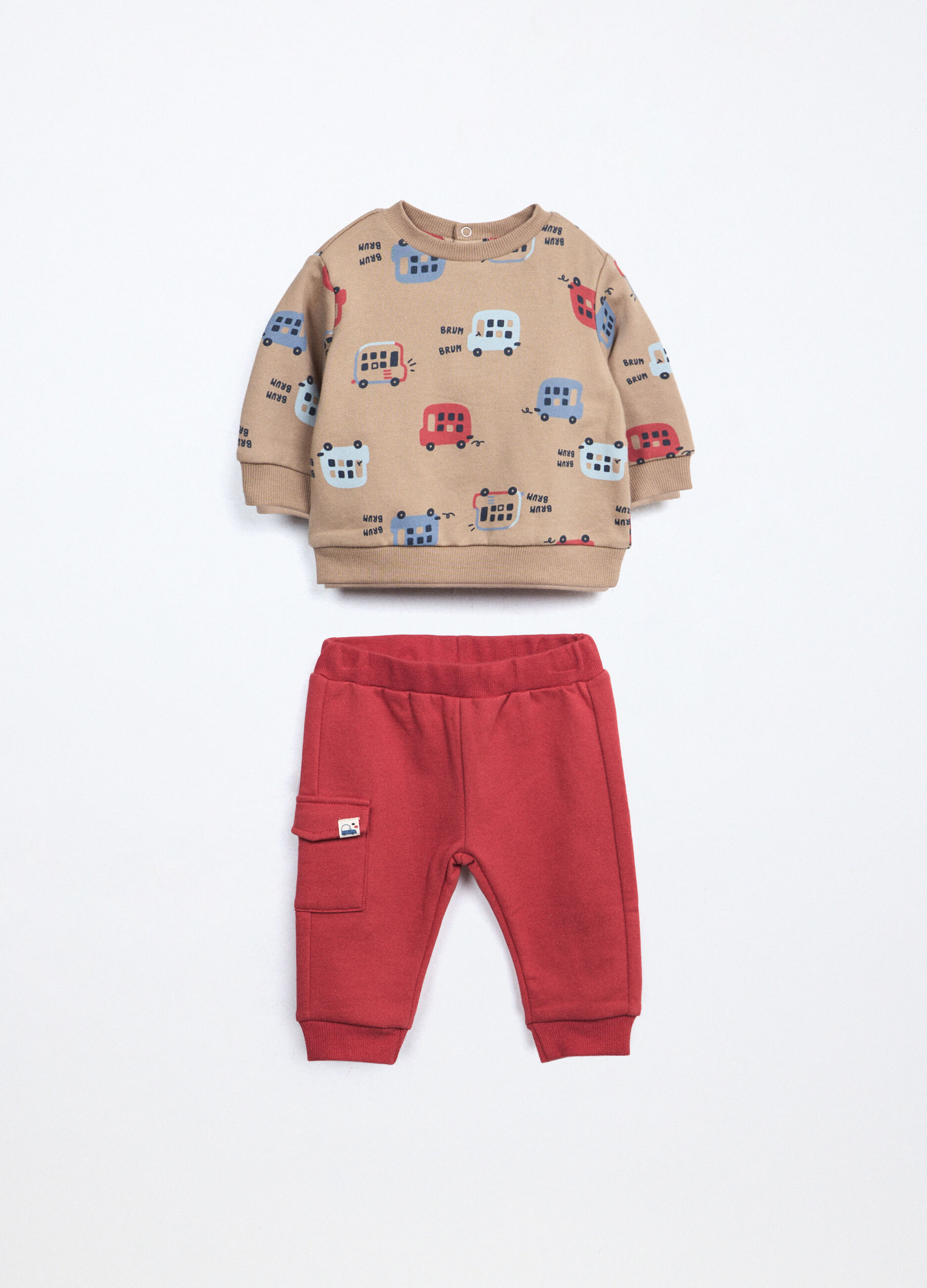 Jogging set in puro cotone fleece neonato_0