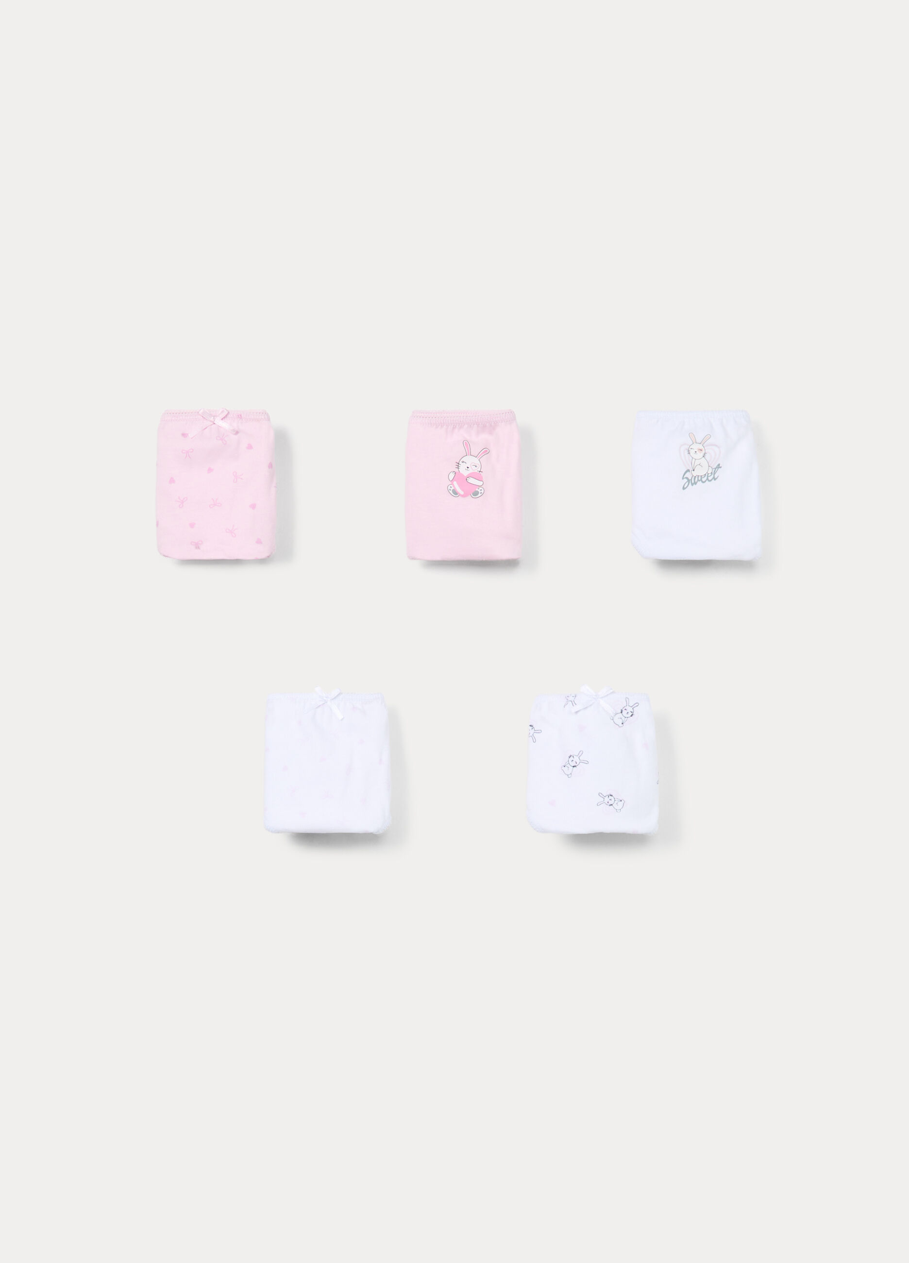 Pack 5 slip in jersey di puro cotone bambina_0