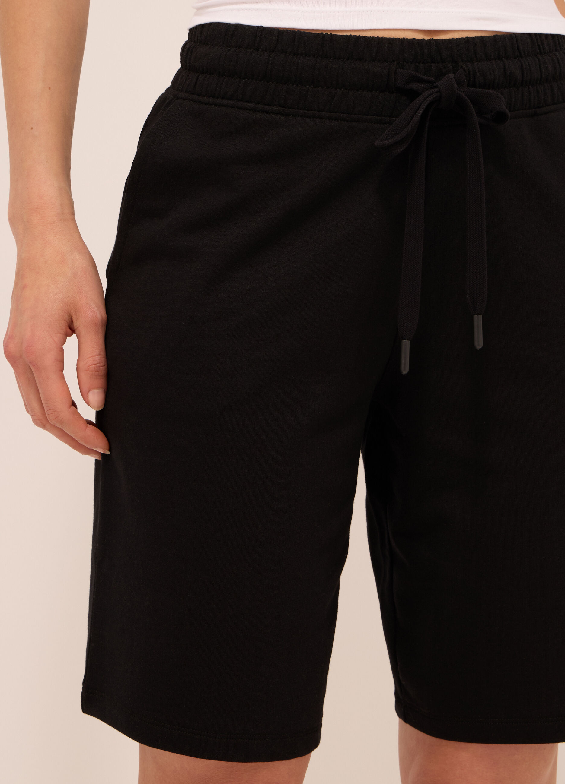 Shorts in french terry di misto cotone donna_2