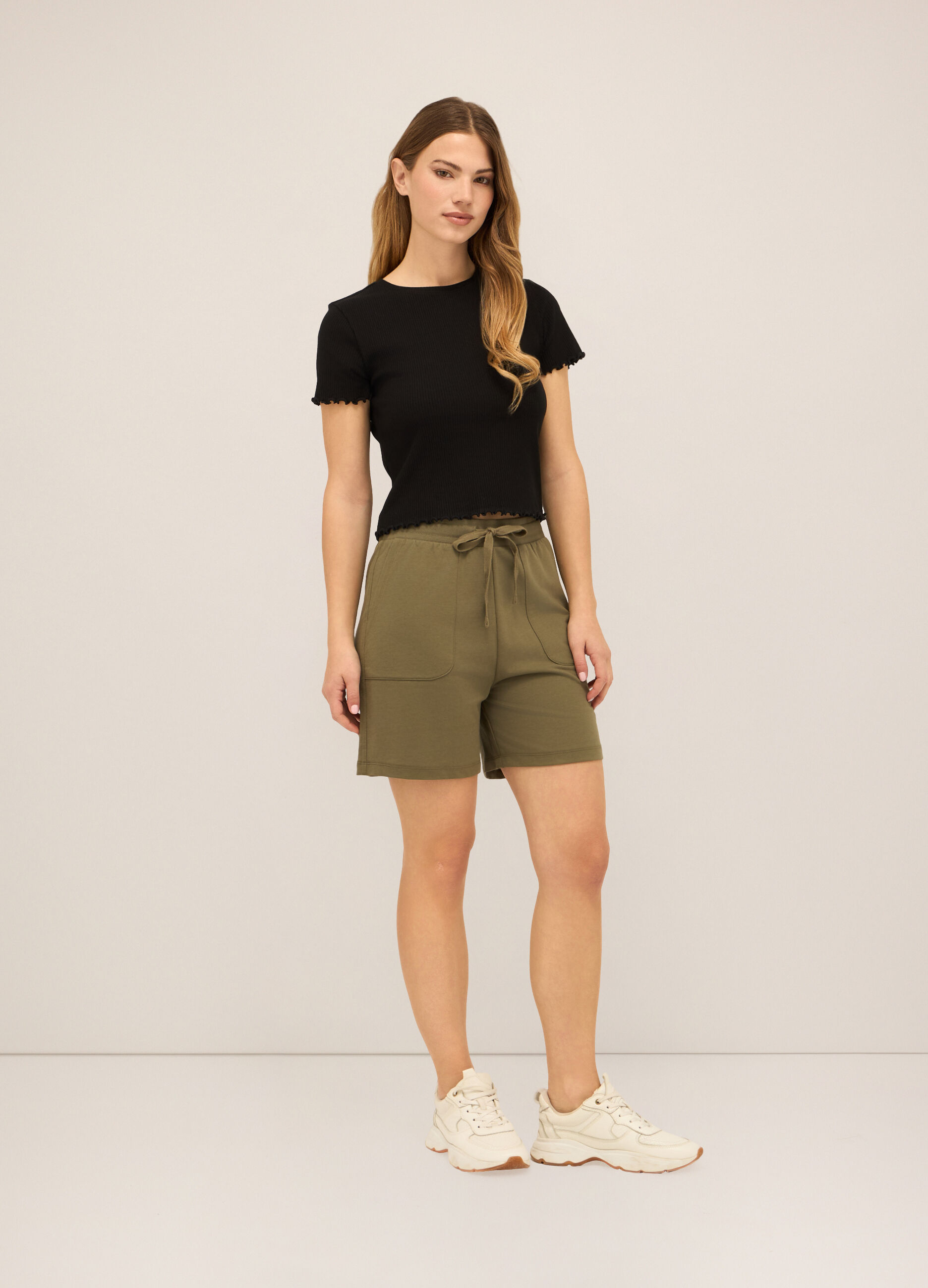 Shorts in french terry di puro cotone donna_0