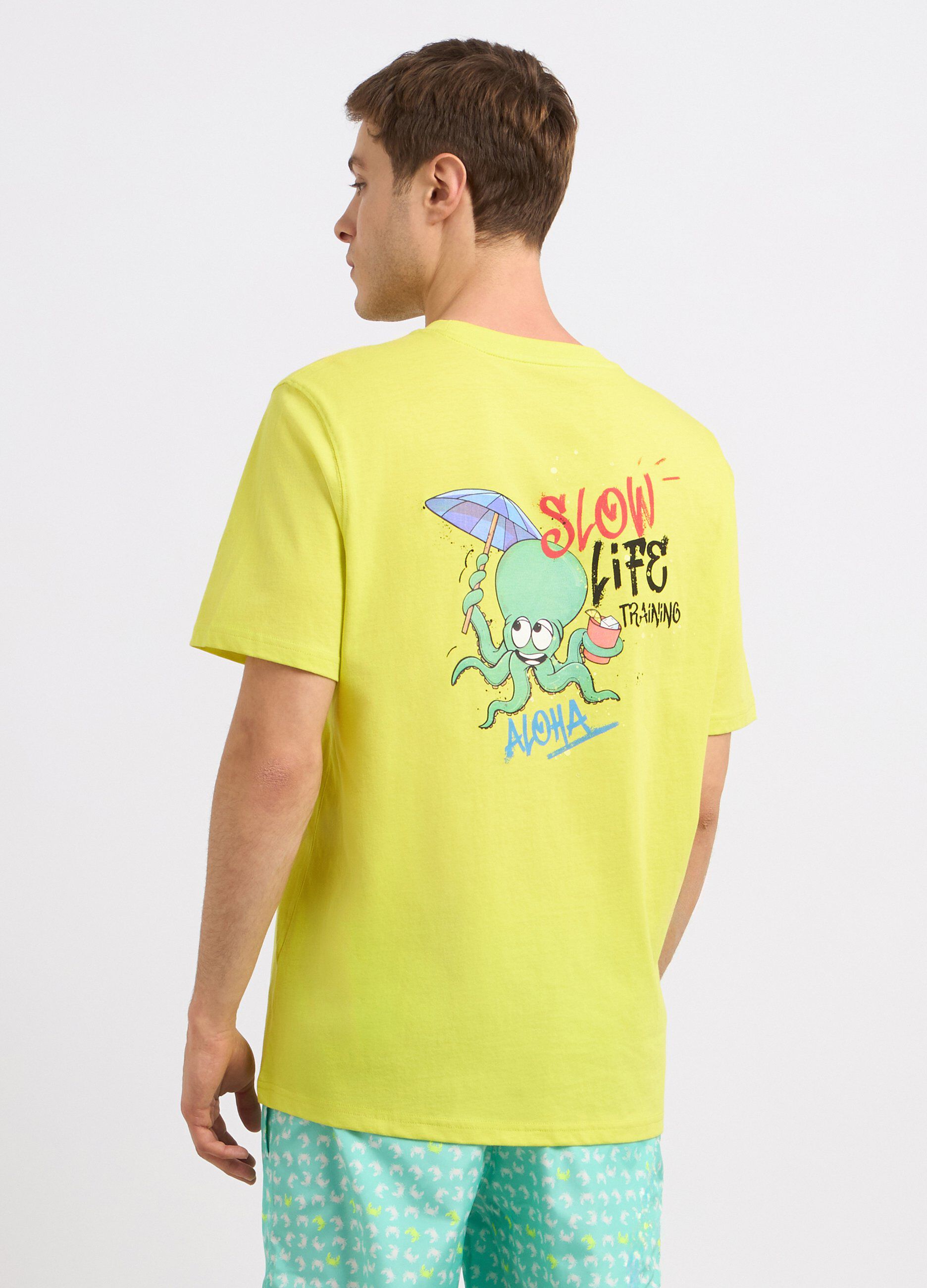 T-shirt in puro cotone con stampa uomo_1