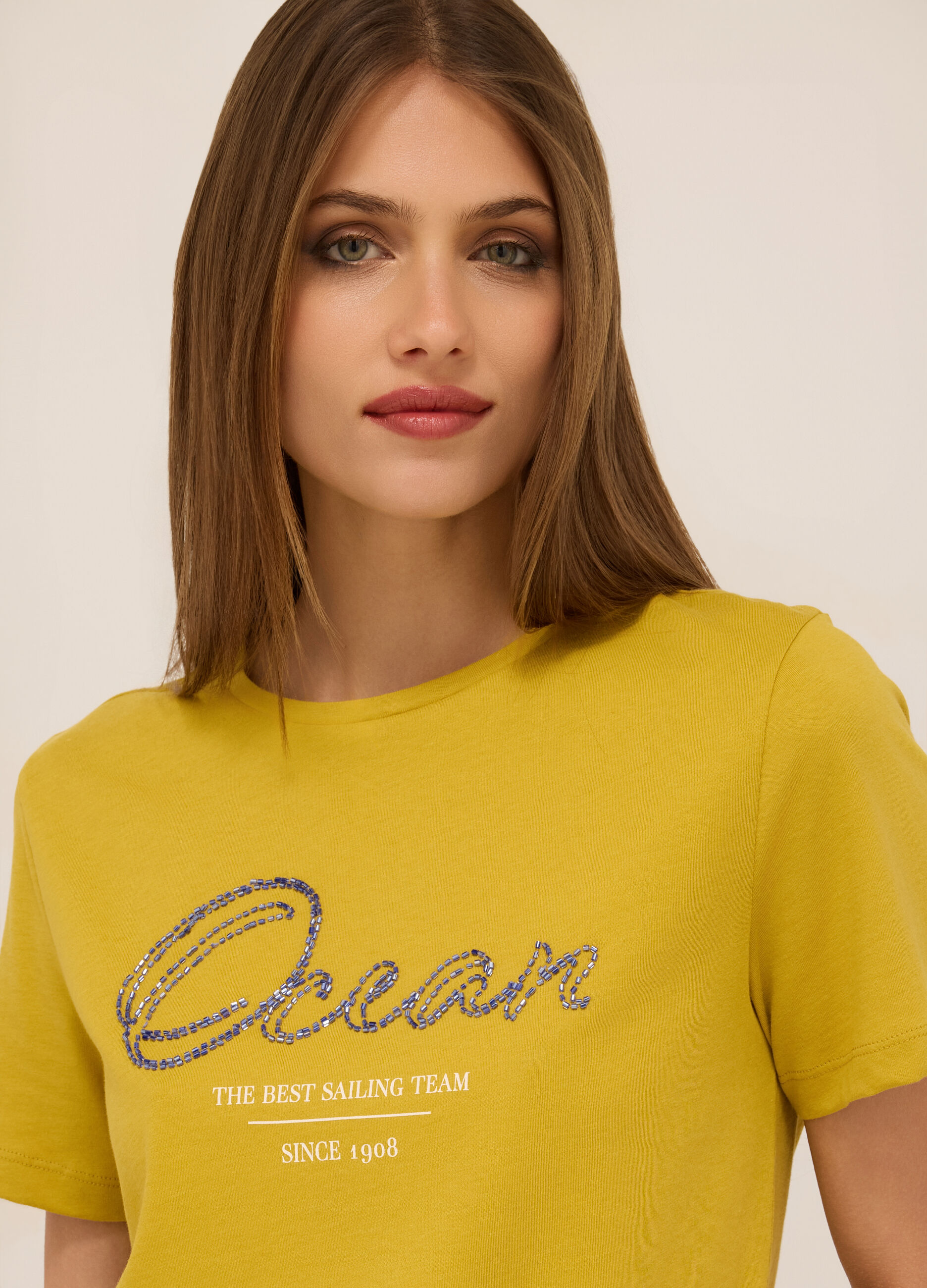 T-shirt in jersey di puro cotone donna_2
