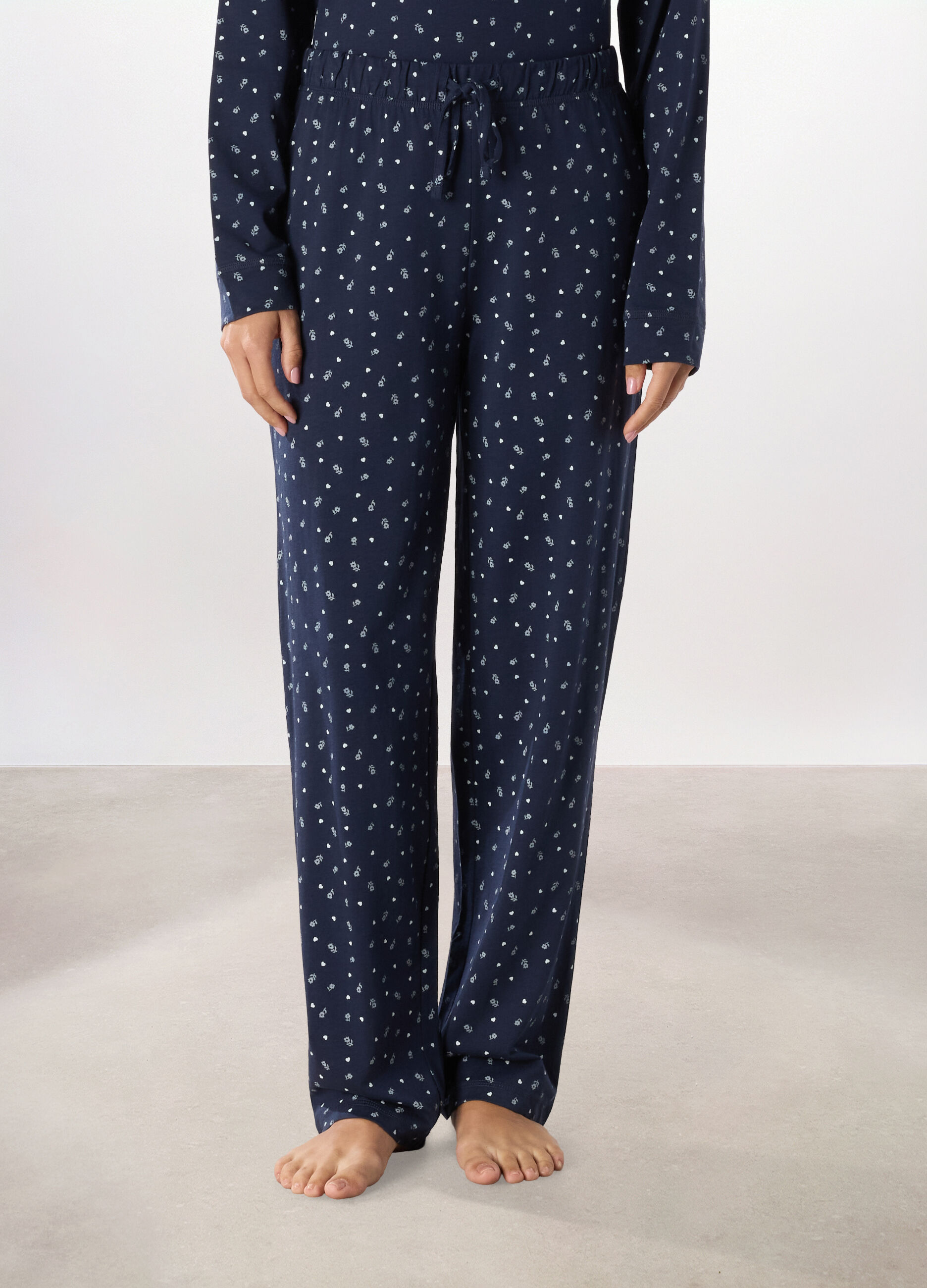 Pantalone lungo pigiama in cotone donna_1