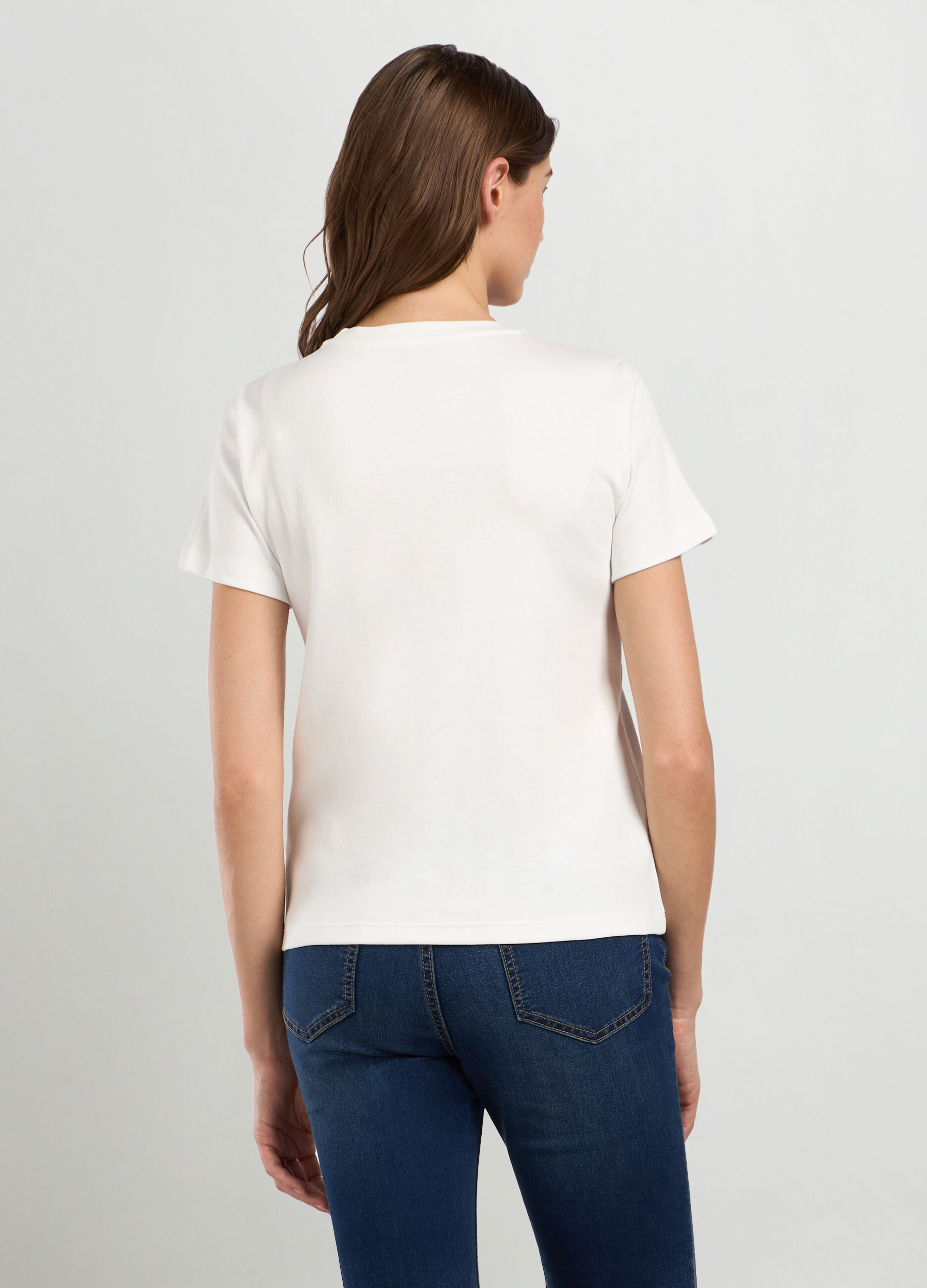 T-shirt in interlock di puro cotone donna_1