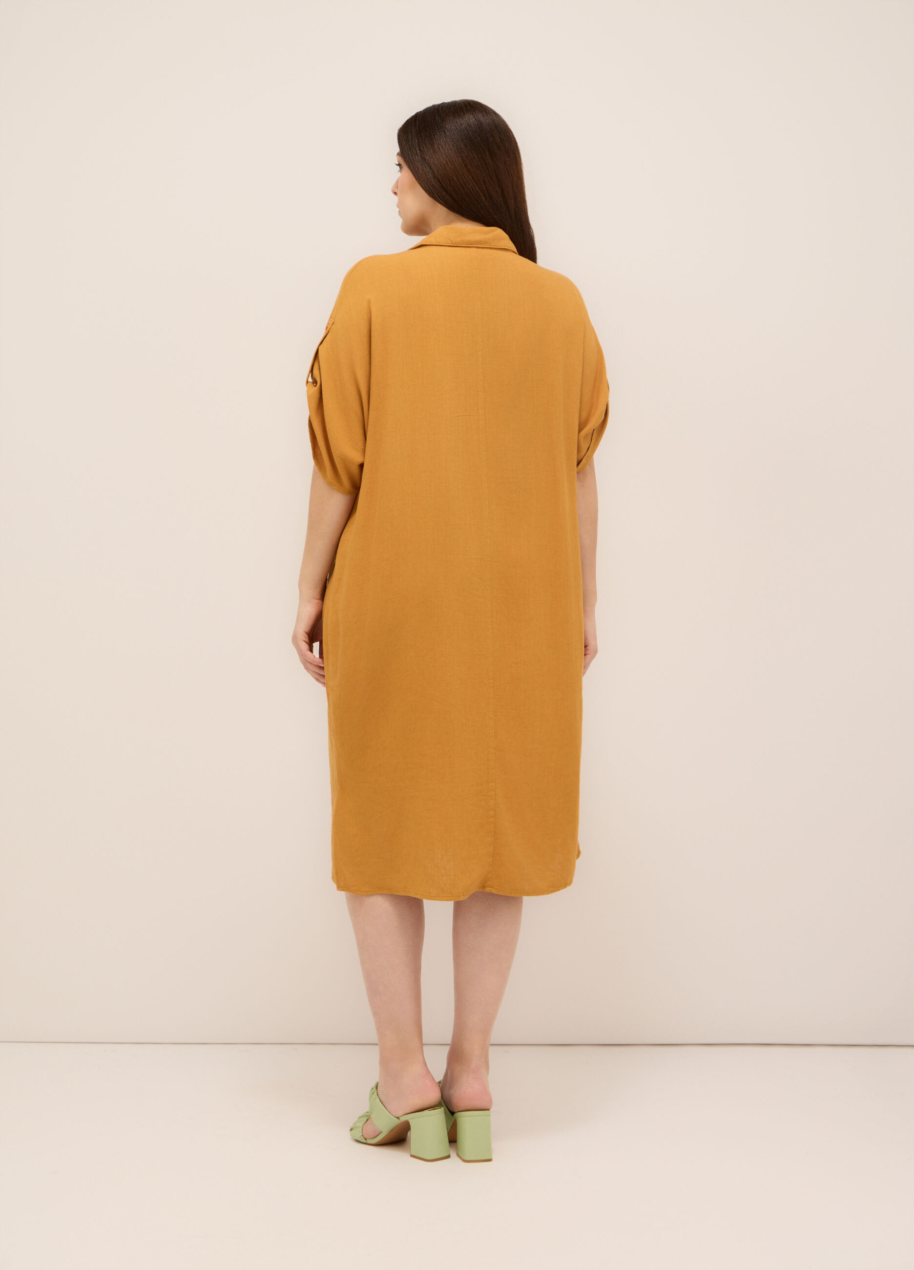 Vestito misto lino donna_1