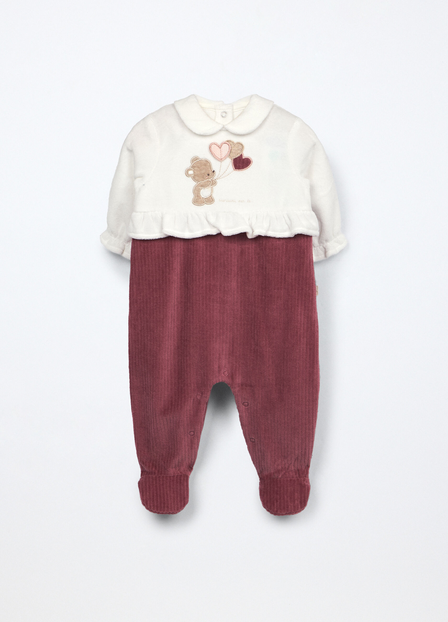 Tutina velour misto cotone neonata_0