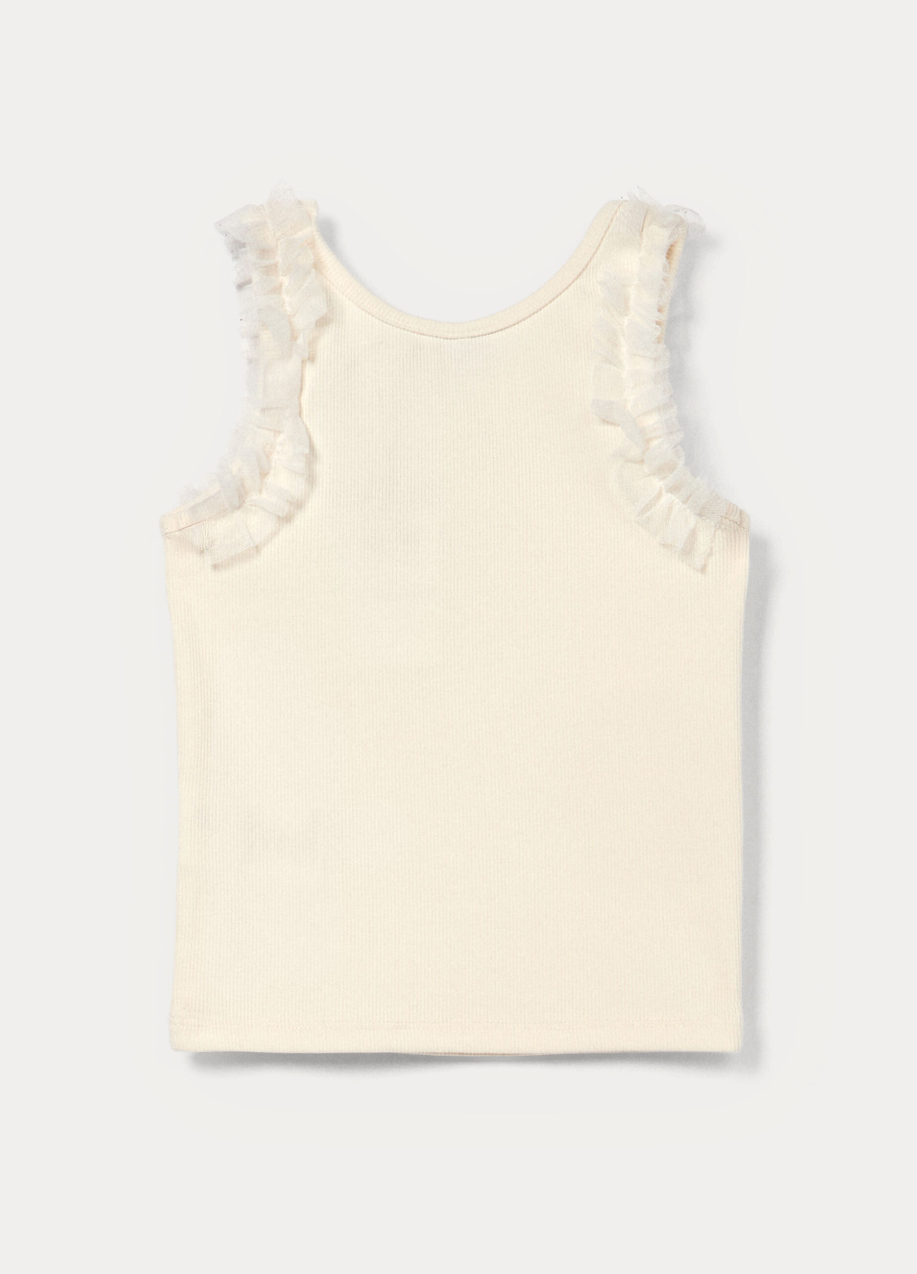 Canotta in costina di cotone stretch bambina_1